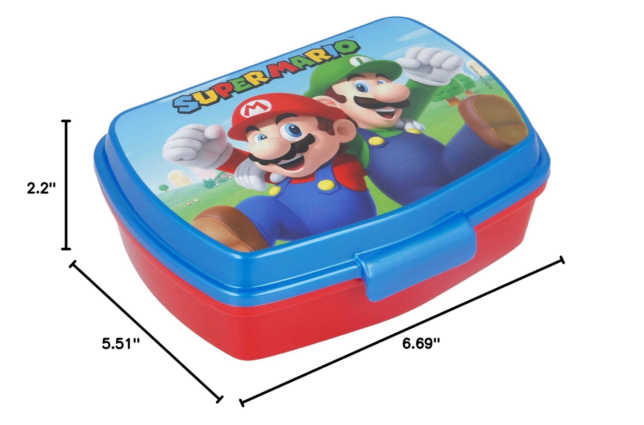 Funny Super Mario Lunch Box - Insulated Sandwich Container for Kids & Adults - Perfect for School, Work, Picnics & Parties