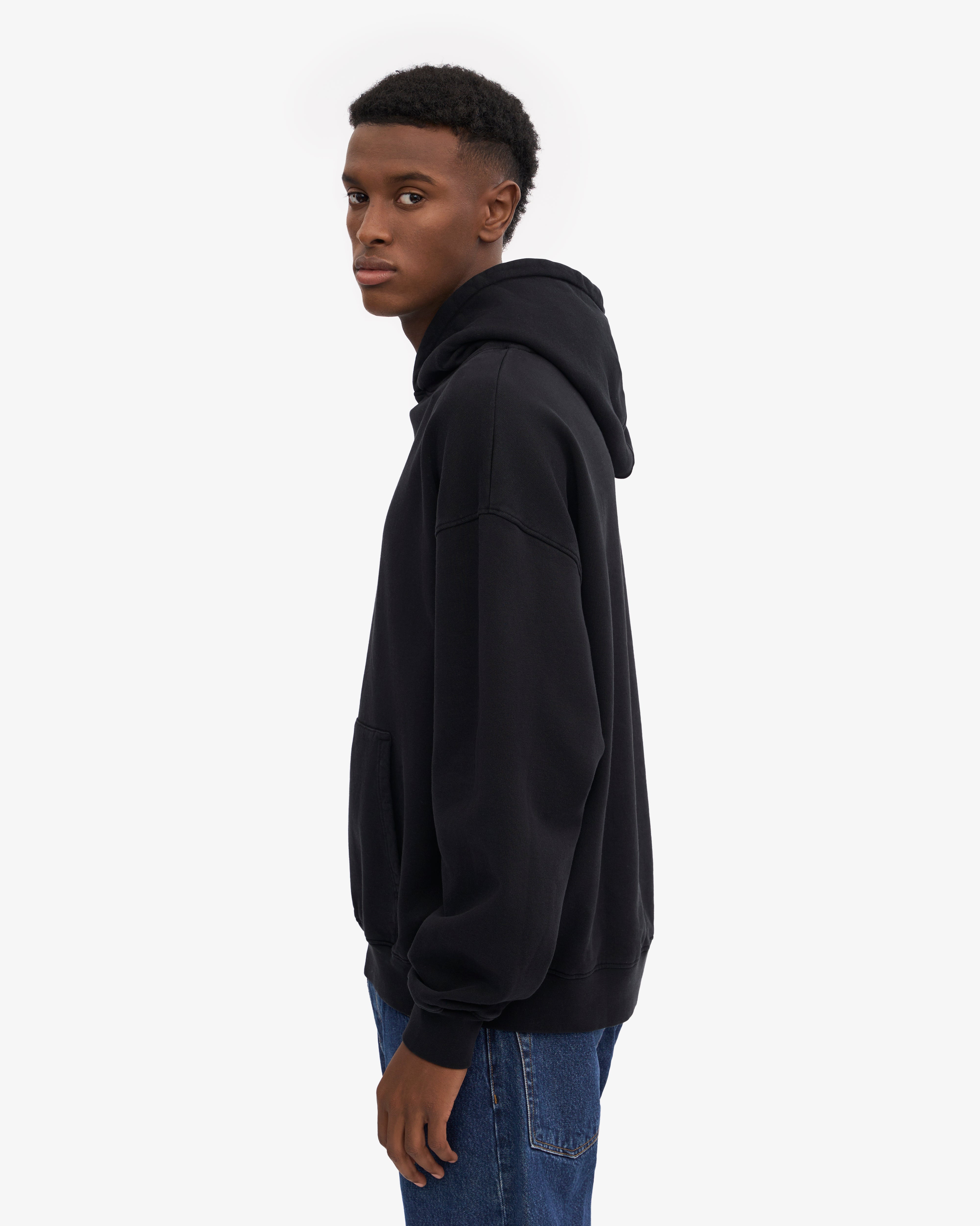 Organic Oversized Hoodie - Deep Black | Eco-Friendly Cotton Pullover for Men & Women | Perfect for Casual Wear, Gym & Outdoor Activities