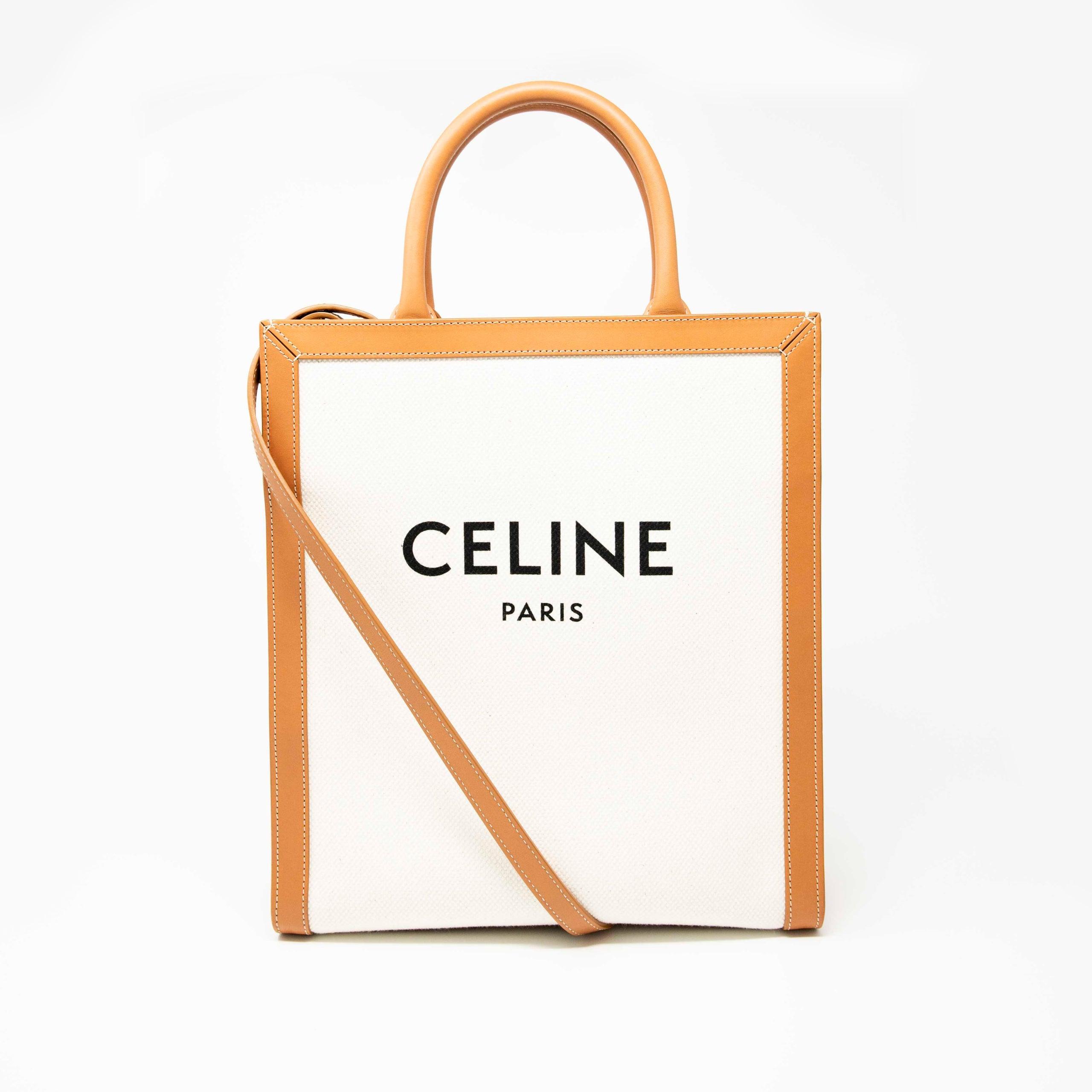Celine Beige Canvas Small Cabas Tote Bag - Luxury Designer Handbag for Women, Perfect for Work, Travel & Everyday Use