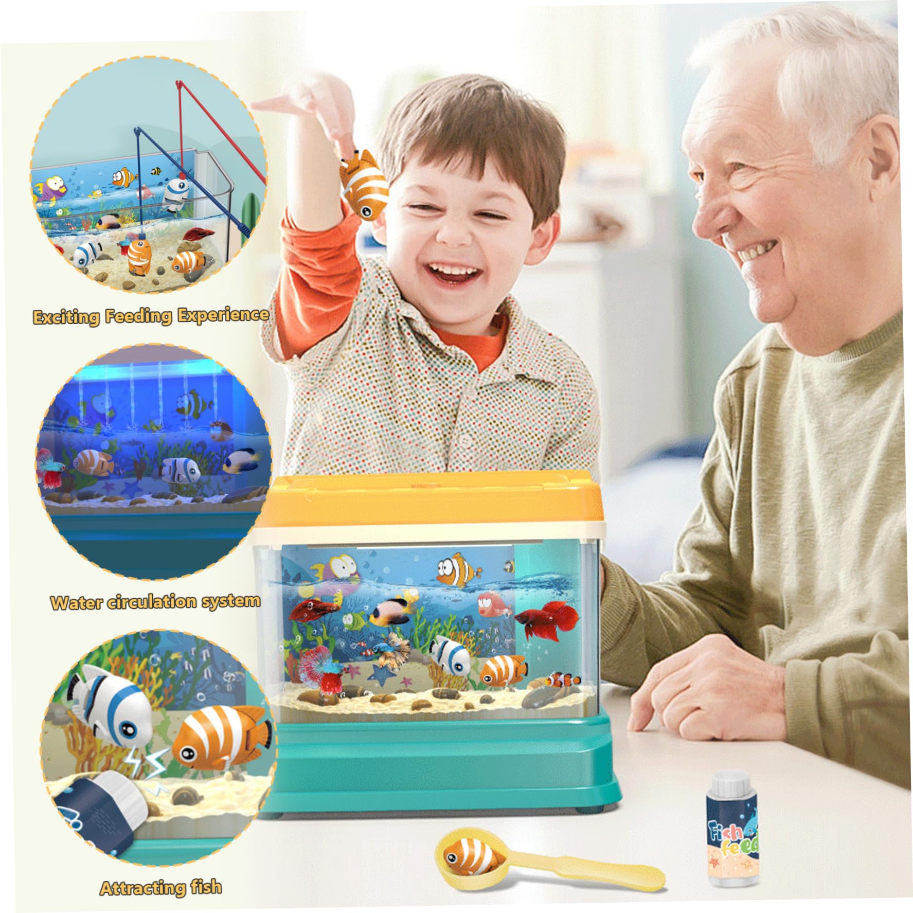 Csafyrt Magnetic Fishing Toy Set - Realistic Interactive Feeding Game for Kids, Fun Educational Toddler Toys for Indoor & Outdoor Play - Perfect for Birthday Gifts, Preschool Learning, and Family Game Night