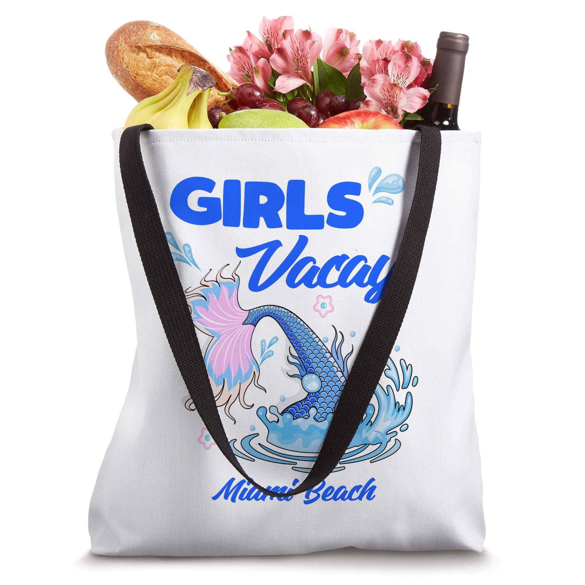Stylish Mermaid Tote Bag for Girls - Perfect for Miami Beach Vacations & Florida Trips | Trendy Beach Accessory for Pool Parties, Summer Travel & Shopping