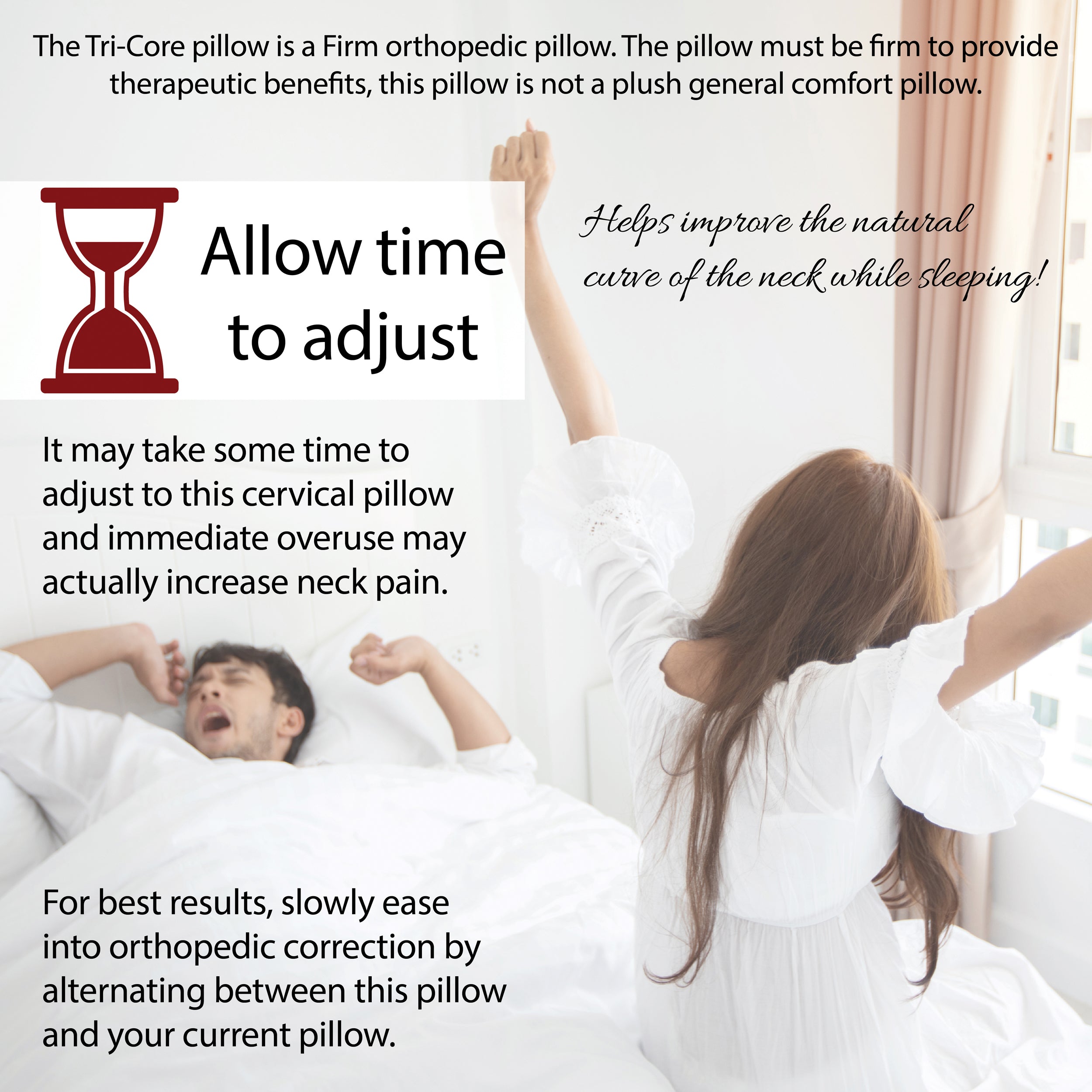 Tri Core Comfort Zone - Ultra Soft & Supportive Pillow for Side, Back & Stomach Sleepers - Perfect for Home, Travel & Office Use