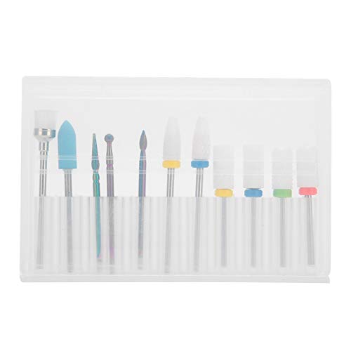 11Pcs Professional Nail Drill Bits Set - Tungsten Steel Manicure Drill Bits for Nail Shaping, Polishing & Art - Includes Nail Brush - Perfect for Salon & Home Nail Care