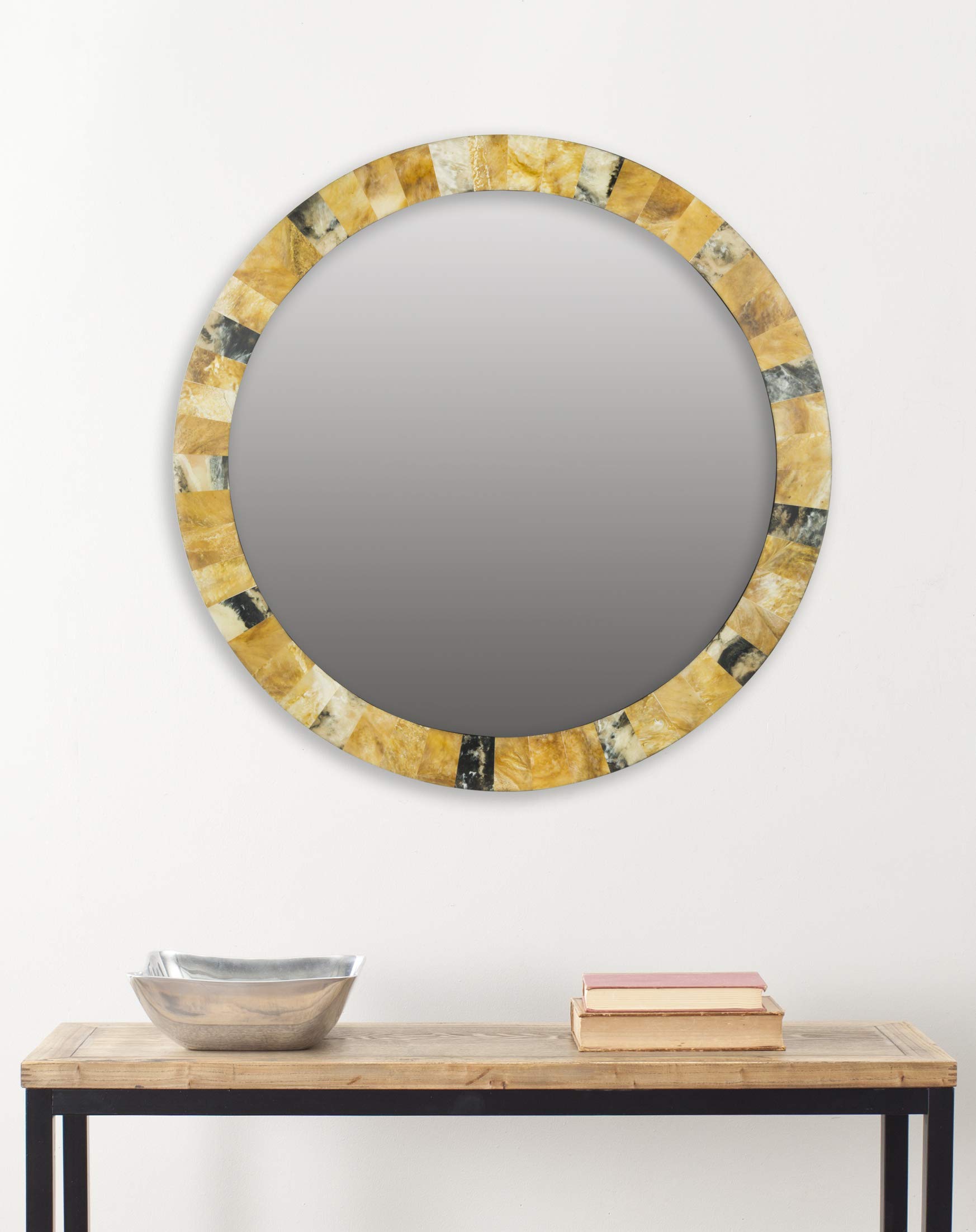 Safavieh Home Collection White Nouveau Wave Mirror - Elegant Wall Decor for Living Room, Bedroom & Entryway - Modern Boho Style Accent Mirror for Home Decor