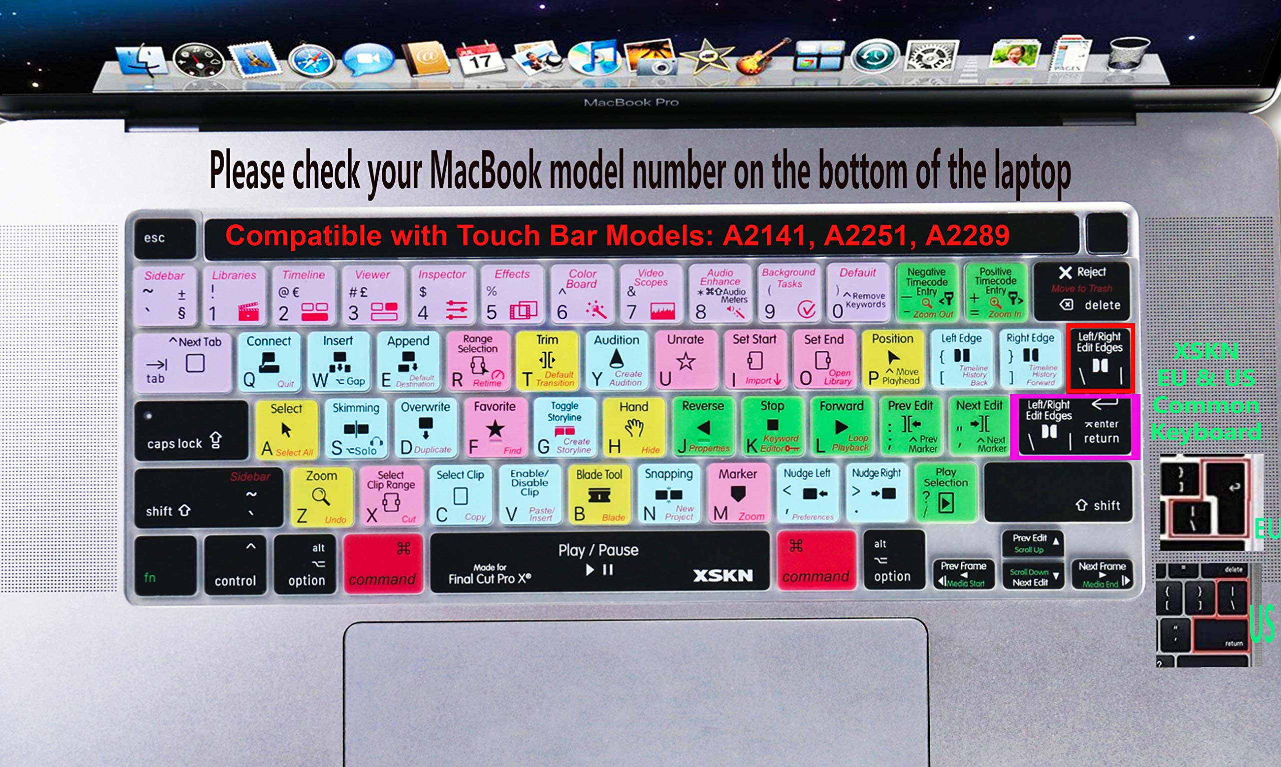Final Cut Pro X Silicone Keyboard Cover for MacBook Pro 16