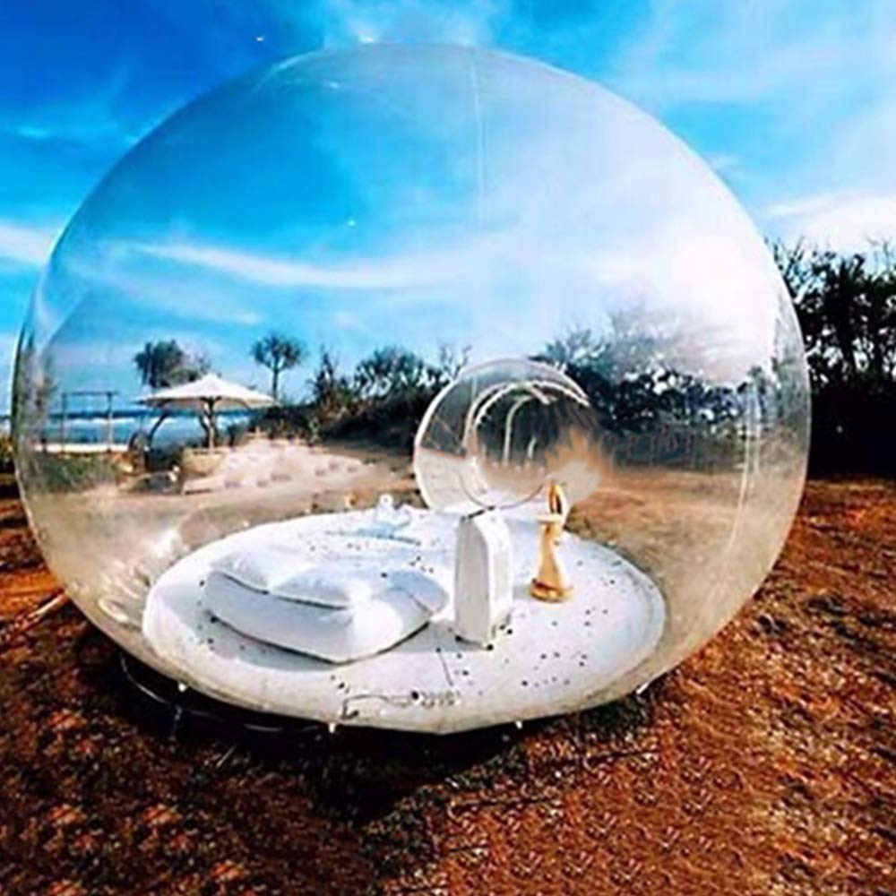 Inflatable Bubble Camping Tent 10ft - Clear Dome Outdoor Cabin with Air Blower | Commercial Grade DIY Family Camping Tent for Backyard, Stargazing & Glamping Adventures