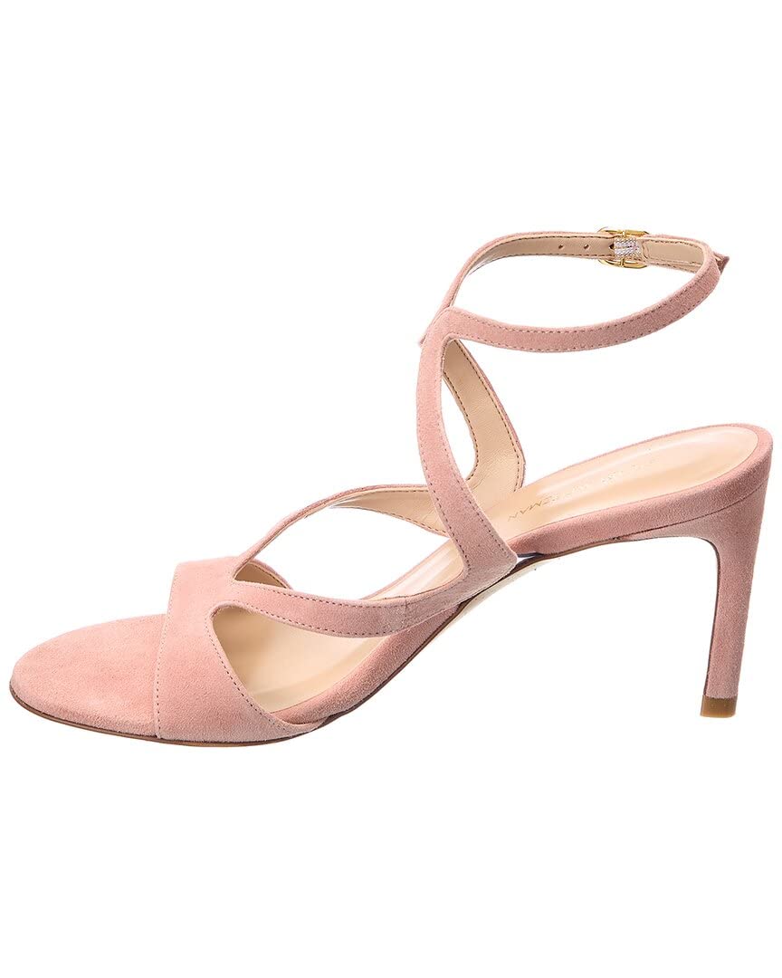 Stuart Weitzman Mariposa 80 Suede Sandals for Women - Pink Suede Heels, Size 8 | Comfortable Summer Wedding & Party Shoes