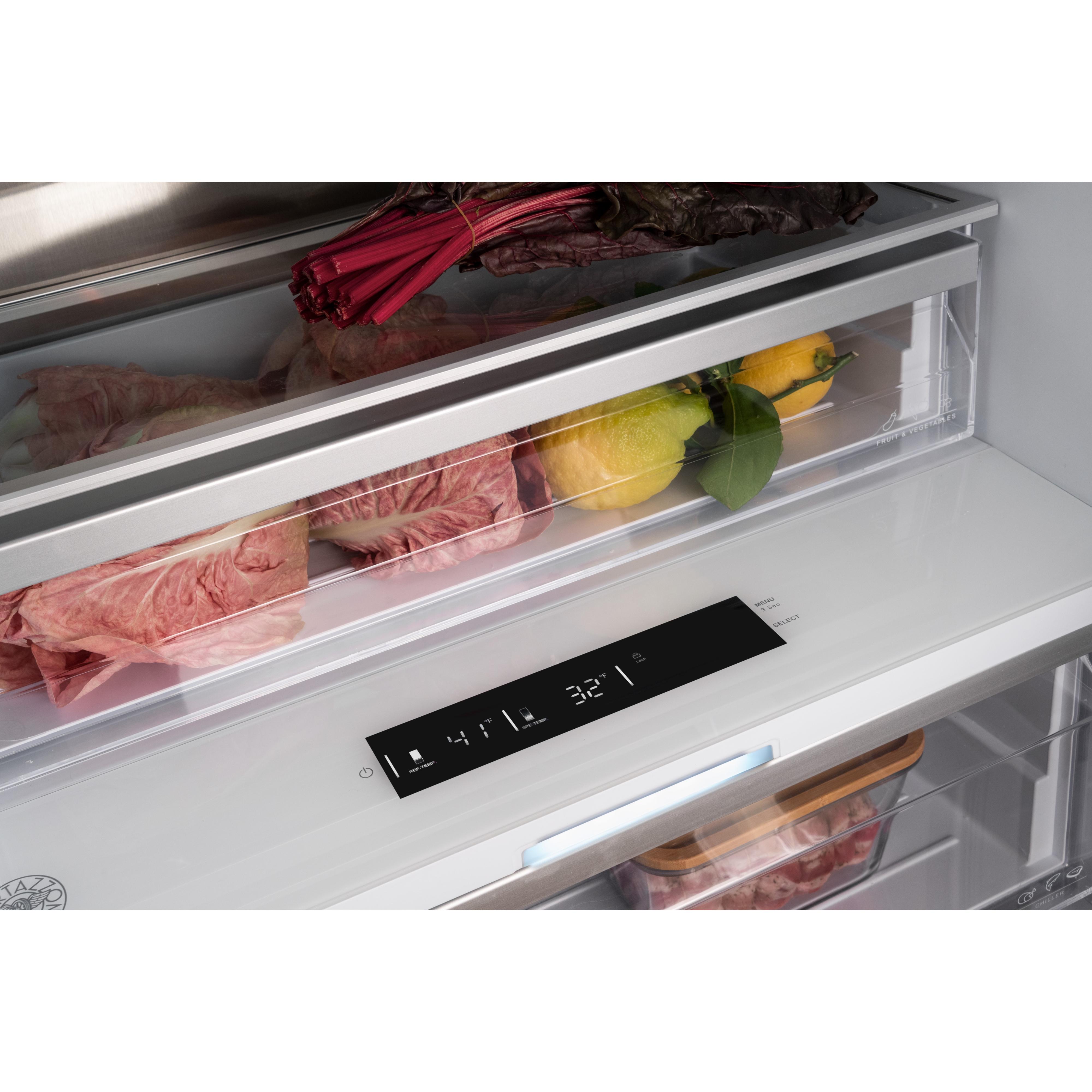 Bertazzoni REF30RCBPNV 30-Inch Built-In All Refrigerator - 16.7 cu. ft. Capacity, Energy Efficient LED Lighting - Perfect for Modern Kitchens & Open-Concept Homes