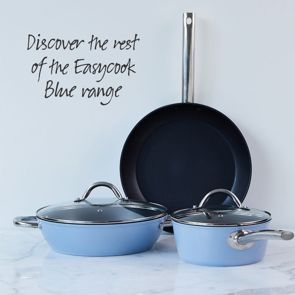 EasyCook Blue Non-Stick Frying Pan 30cm - Premium PFOA-Free Cookware for Healthy Cooking | Perfect for Sautéing, Frying & Omelets | Induction Compatible & Dishwasher Safe