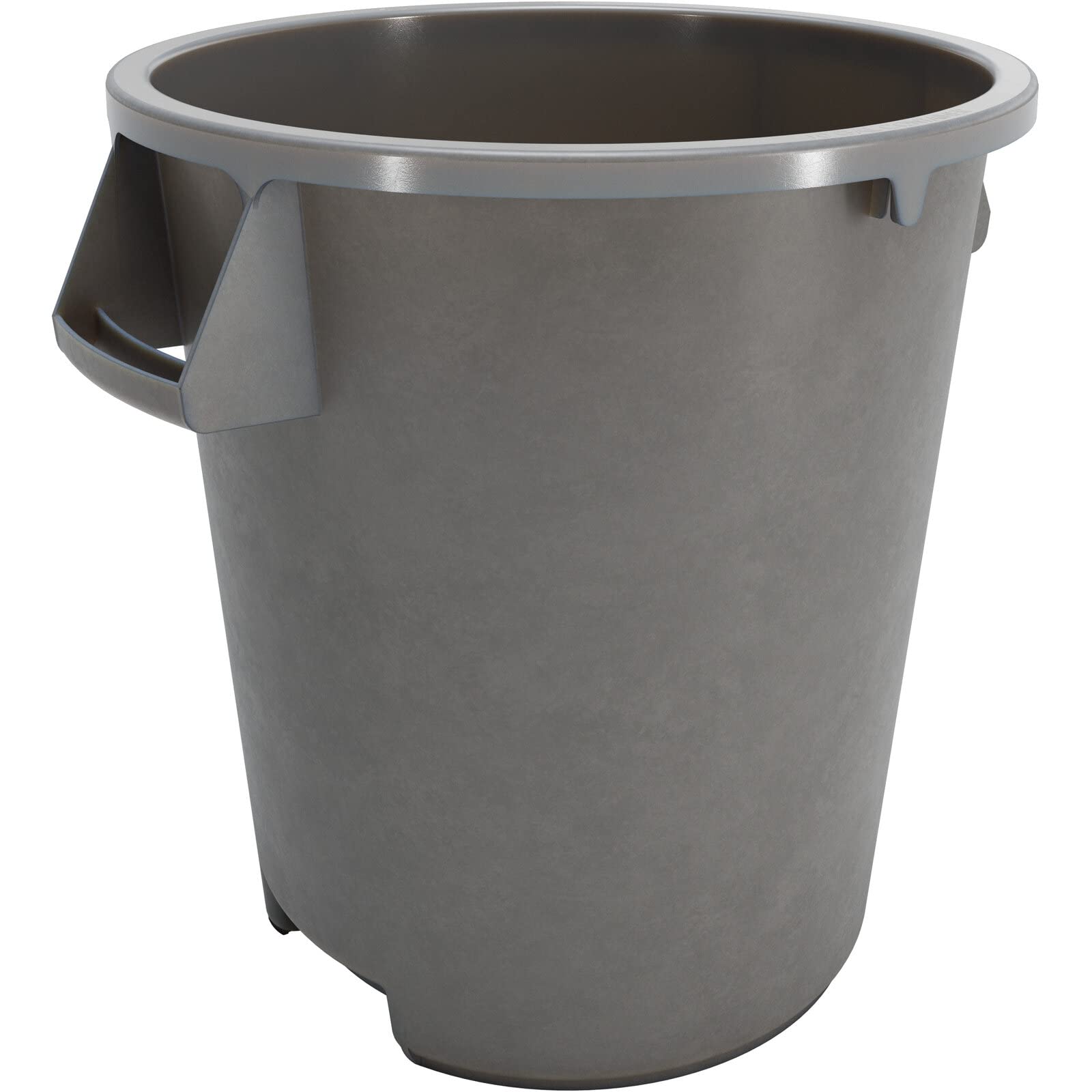 SPARTA Bronco 10-Gallon Round Trash Bin - Gray Waste Container for Home, Office & Outdoor Use (Pack of 6) - Durable Disposal Solution for Kitchen, Garage & Commercial Spaces