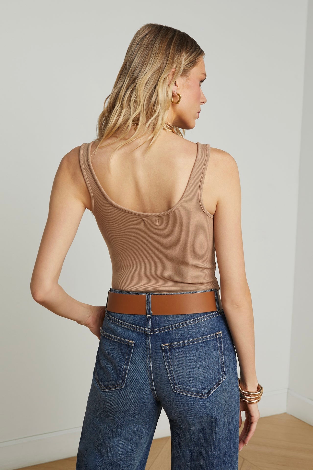 L'Agence Nica Scoopneck Bodysuit for Women - Sexy V-Neck Stretchy Bodycon Jumpsuit for Night Out, Party & Date Night