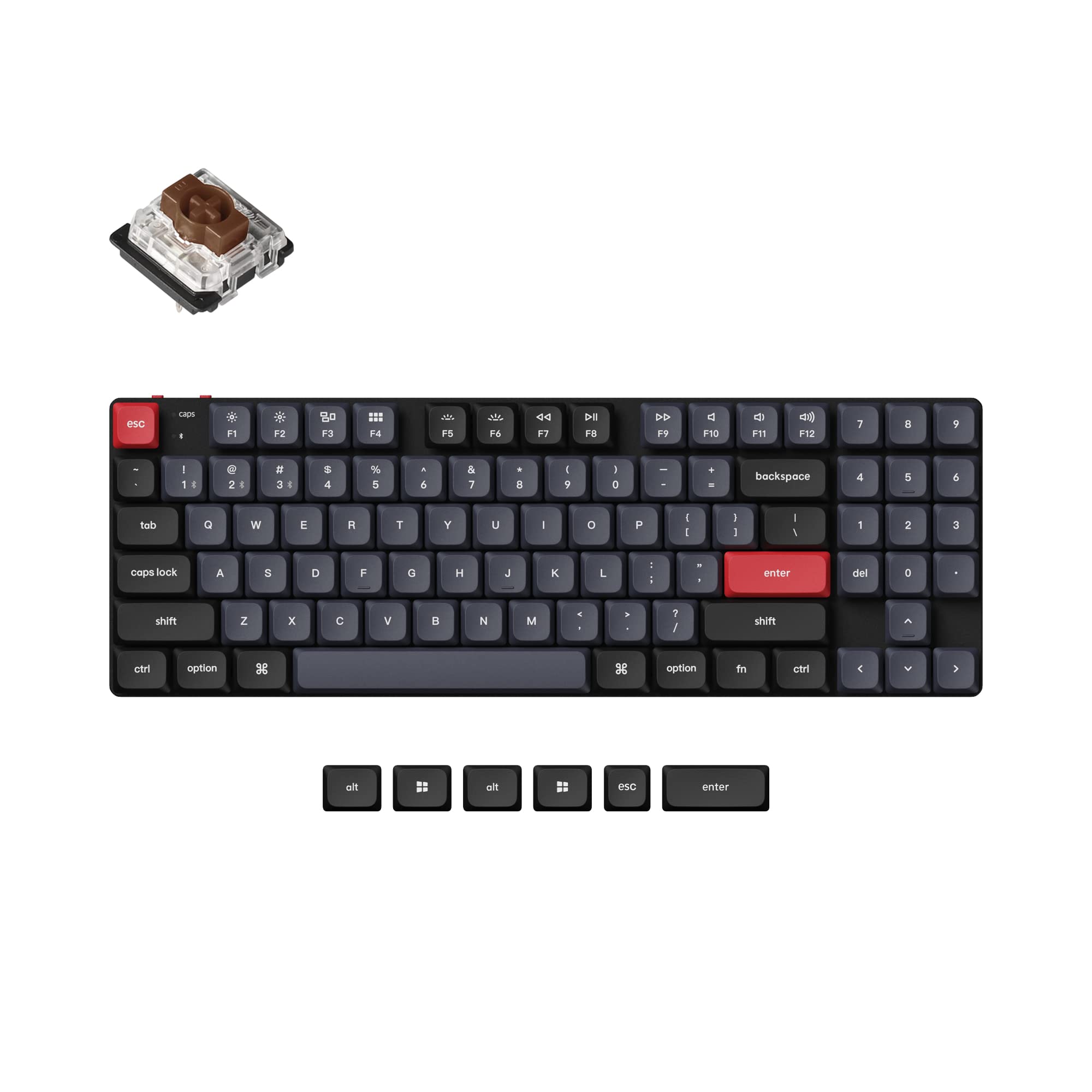 Keychron K13 Pro Ultra-Slim Wireless Mechanical Keyboard - QMK/VIA Programmable, RGB Backlit, Hot-Swappable Low-Profile Gateron Brown Switches, TKL Layout with Numpad - Compatible with Mac, Windows, Linux - Perfect for Office Work, Gaming & Programming
