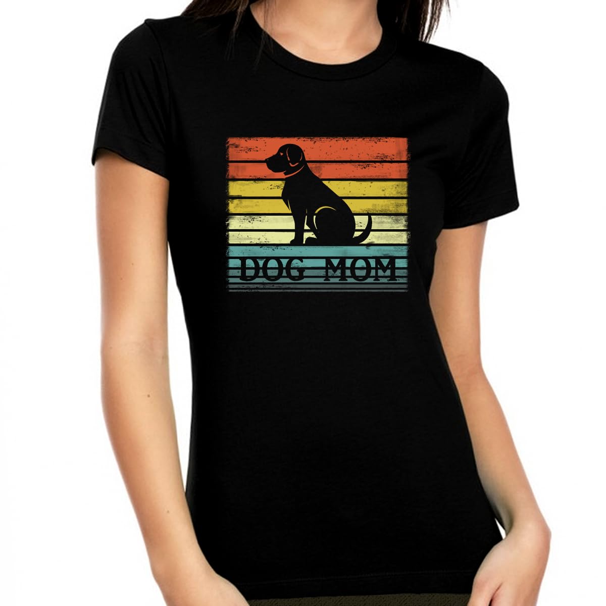 Vintage Dog Mom T-Shirt for Women - Cute Dog Lover Gift - Soft Cotton Casual Tee - Perfect for Dog Walks, Pet Lover Meetups & Mother's Day Gifts
