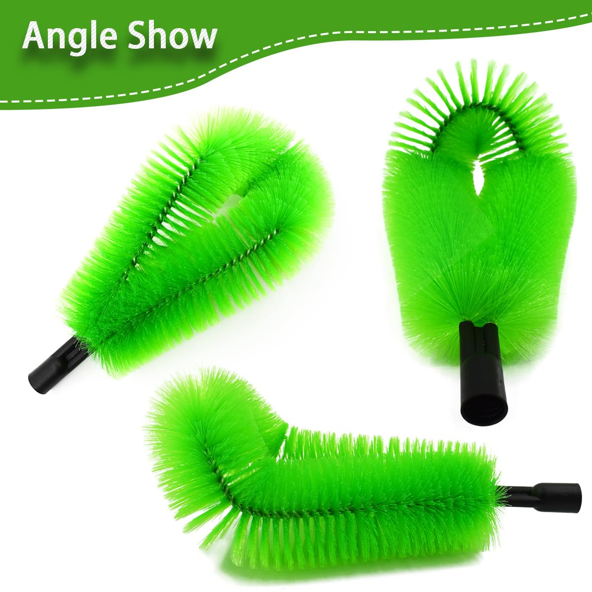 2 Pack Gutter Cleaning Brush with 2 Replaceable Heads - 0.75 Inch (19mm) Threaded Adapter - Easy Ground-Level Leaf Removal Tool for Roof Gutters | Perfect for Home Maintenance, DIY Roof Cleaning & Seasonal Gutter Care