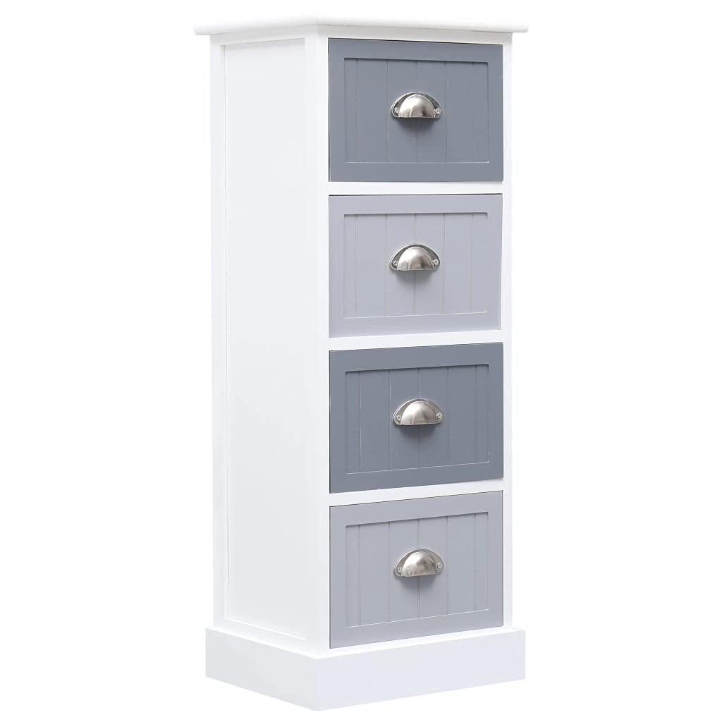 Paulownia Wood Side Cabinet with 4 Drawers - Storage for Living Room & Bedroom