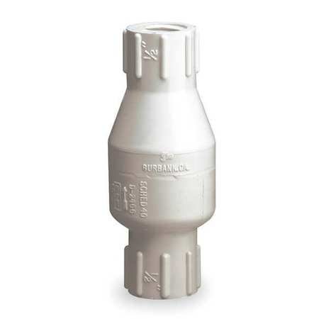 1/2 Inch PVC Spring Check Valve with FNPT Thread - Ideal for Plumbing, Irrigation, and Water Filtration Systems