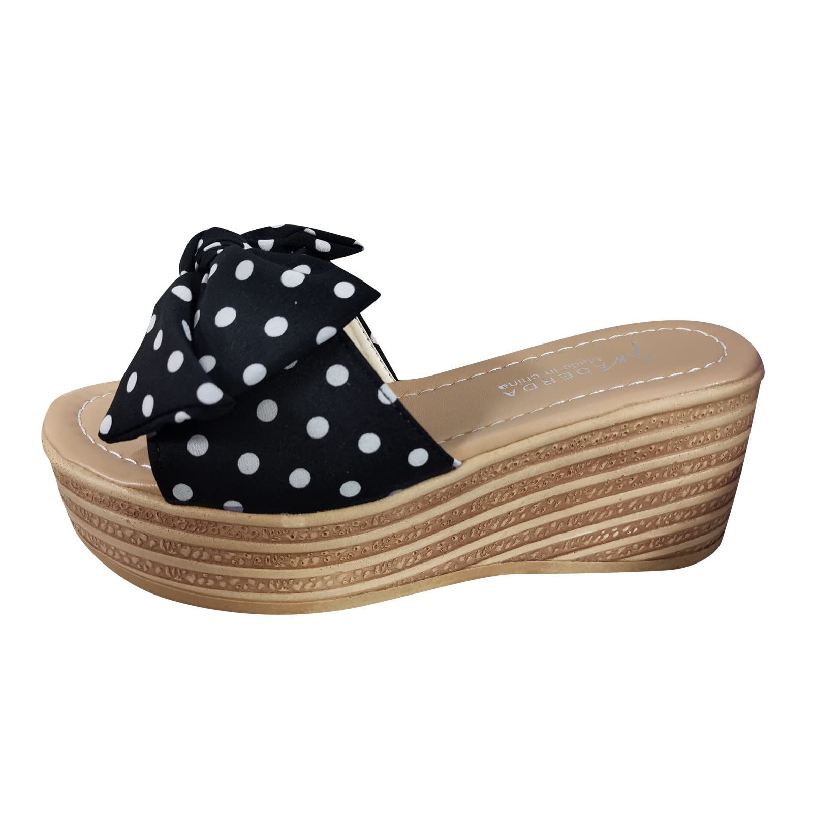 Women's Fashion Roman Knot Wedge Sandals - Open Toe Beach Slippers in Gray | Comfortable Dressy Summer Shoes for Vacation, Poolside & Casual Outings