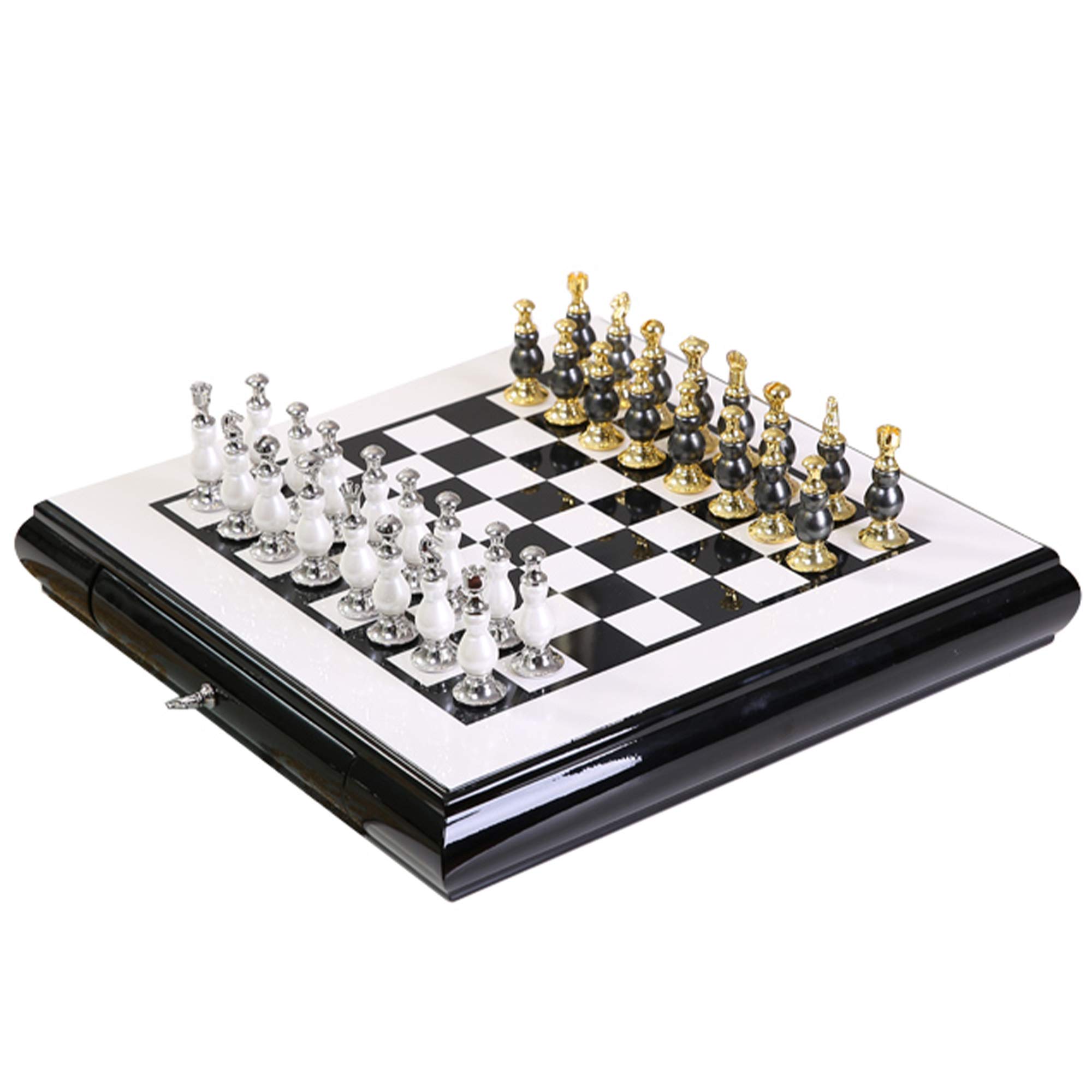 Premium Wooden International Chess Set with Elegant Piano Finish Chess Board - Luxury Home Decor, Unique Gift for Chess Lovers, Perfect for Game Rooms & Office Decorations
