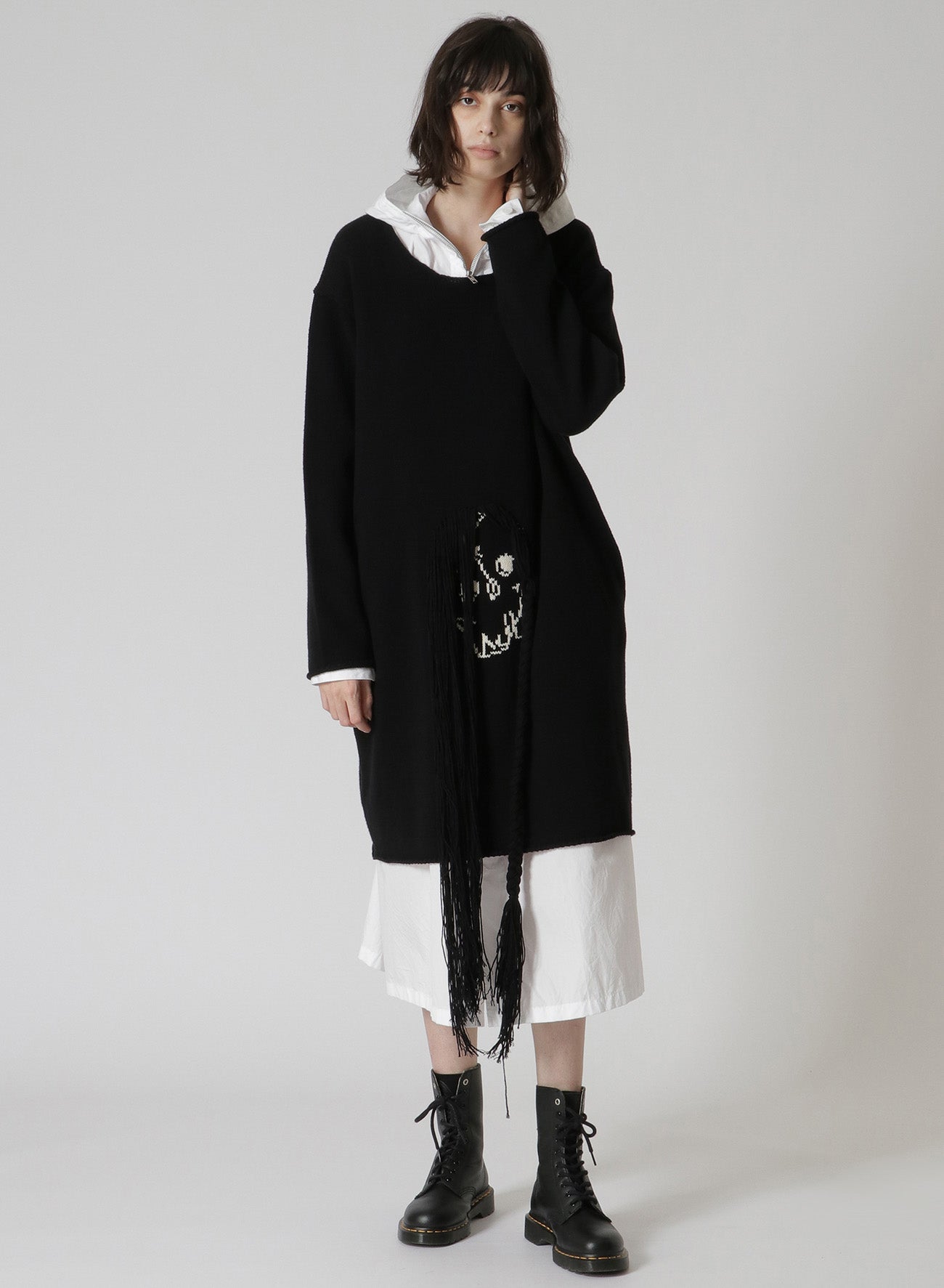 Stylish Cotton Acrylic Intarsia Jacquard Plain Stitch Skeleton Pullover Sweater - Perfect for Halloween, Casual Wear & Fall Fashion