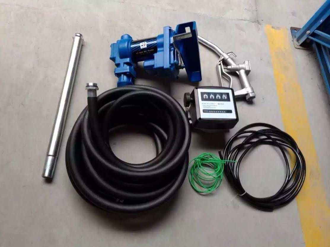 20 GPM 12V Diesel Fuel Transfer Pump with Built-In Gauge - Heavy Duty Portable Fuel Pump for Trucks, Boats, Tanks | Model FTPWMG | Ideal for Farm, Construction & Marine Use