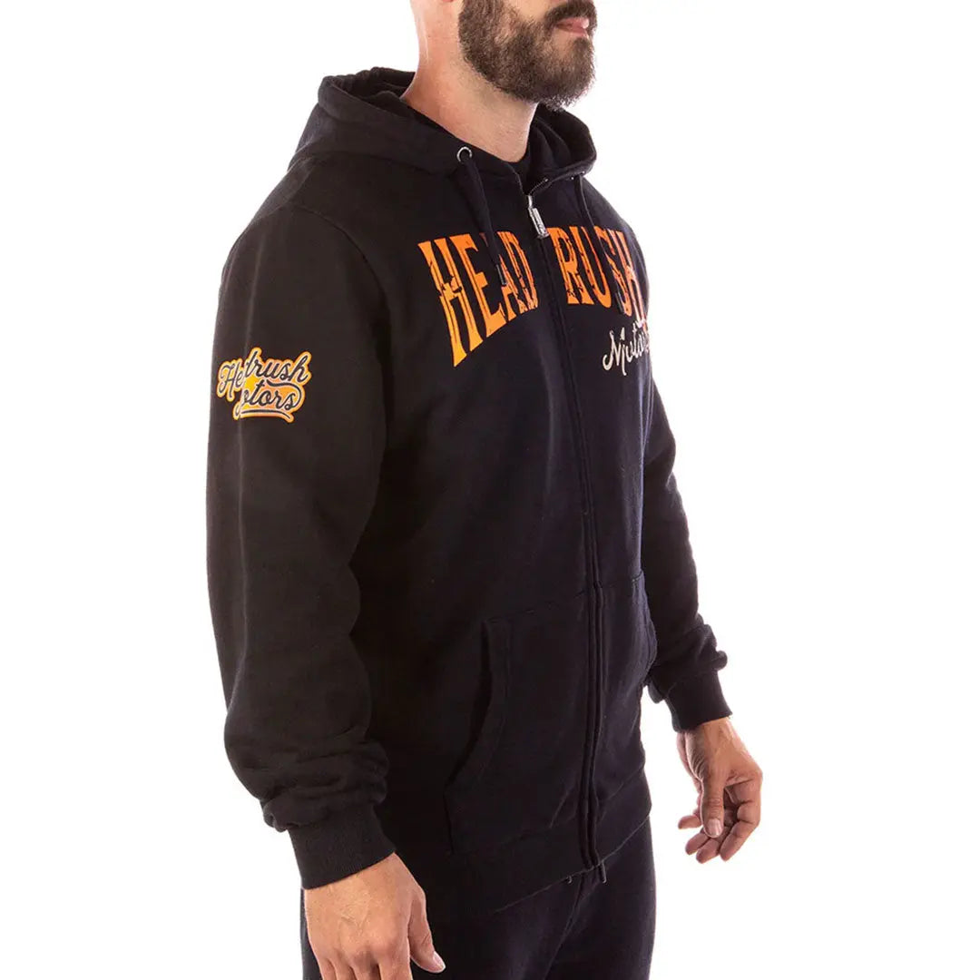 Headrush Men's The Mechanic Zip Up Hoodie - Lightweight Fleece Jacket with Front Pockets for Outdoor Work & Casual Wear