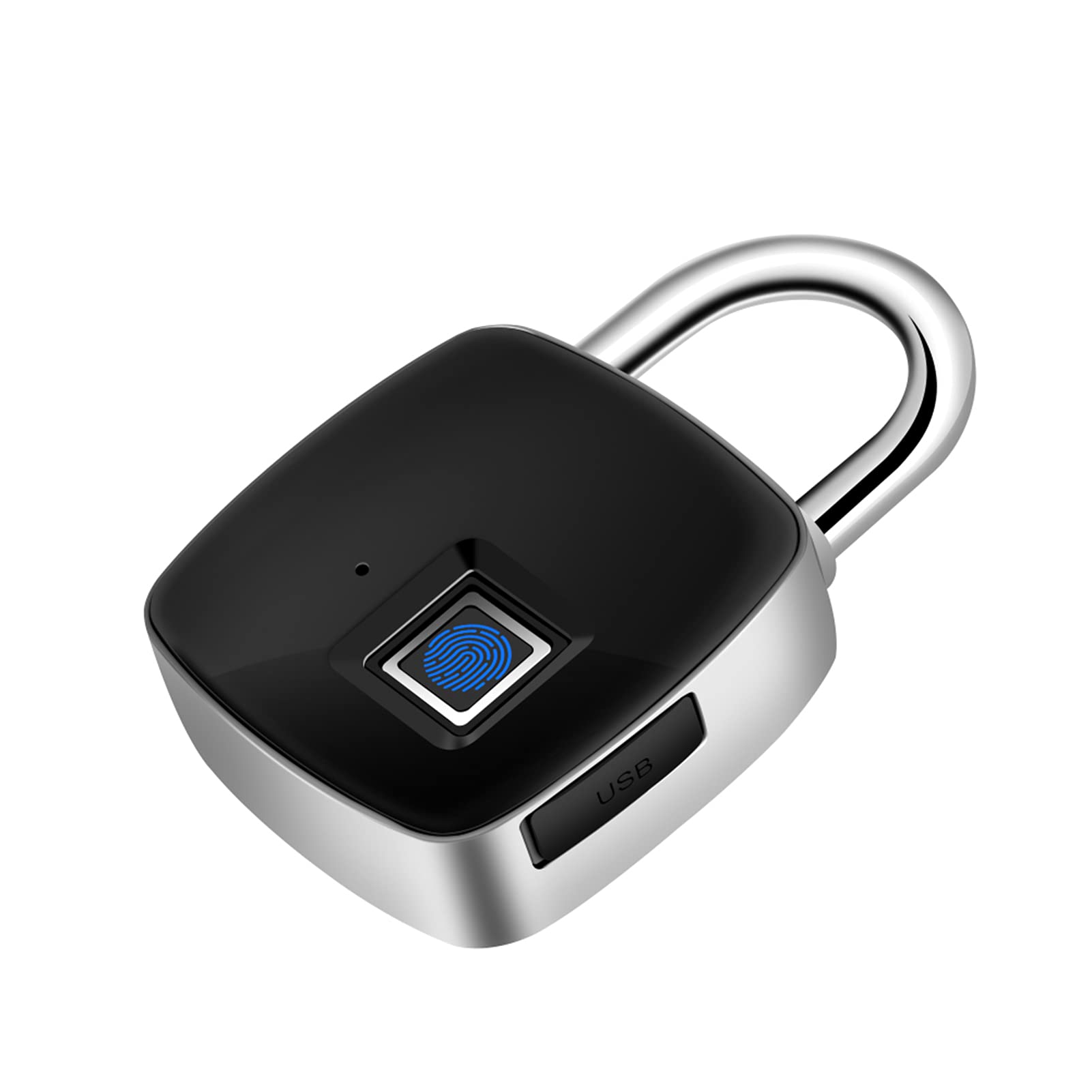 Fingerprint Smart Lock - Keyless Rechargeable Electronic Padlock with IP65 Waterproof, Anti-Theft Security for Gym Backpack, School Locker, Dorm Door, Fence & Storage (Ideal for Travel, Home & Outdoor Use)