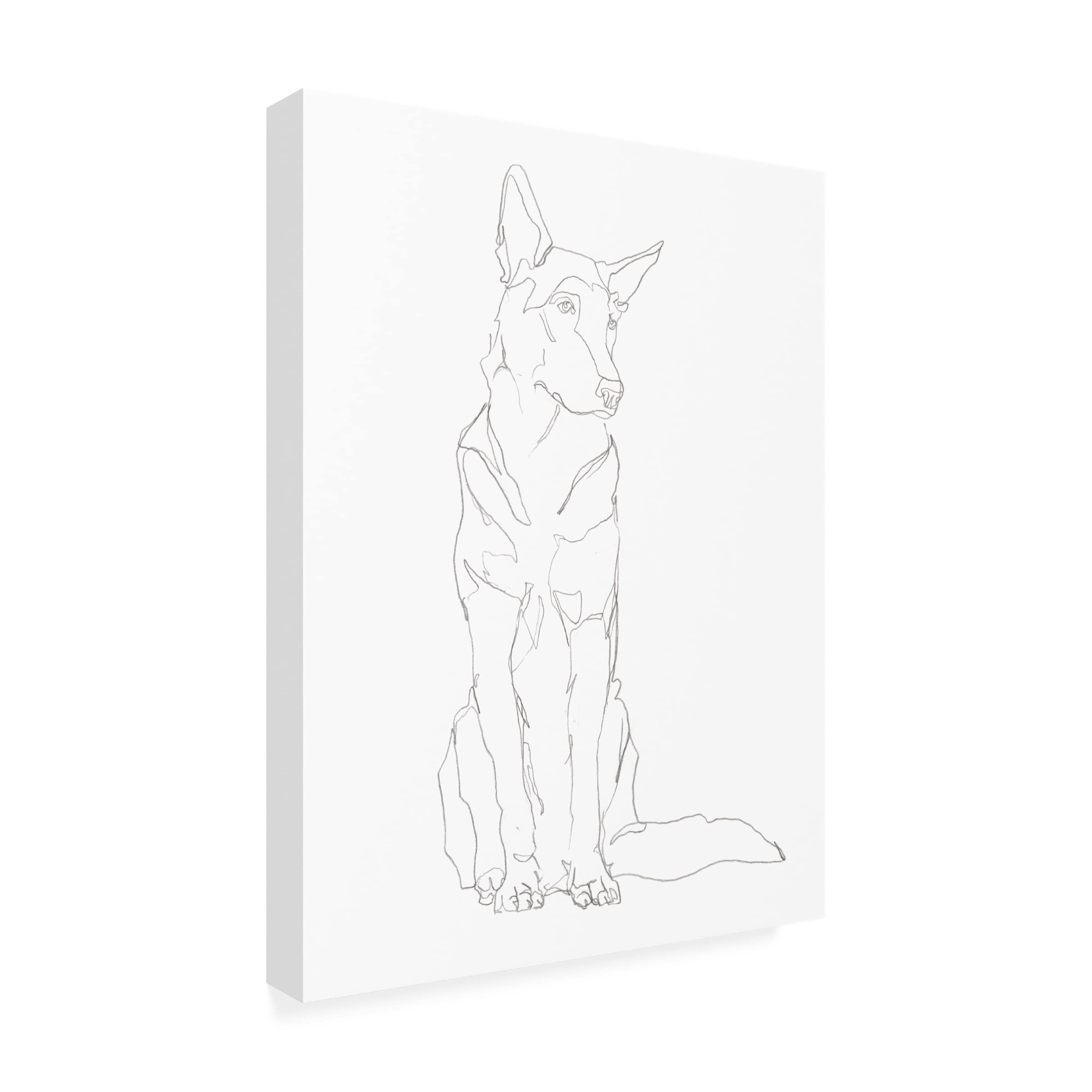 Trademark Fine Art 'Dog Contour I' Canvas Wall Art by Ethan Harper - Modern Home Decor for Living Room, Bedroom & Office