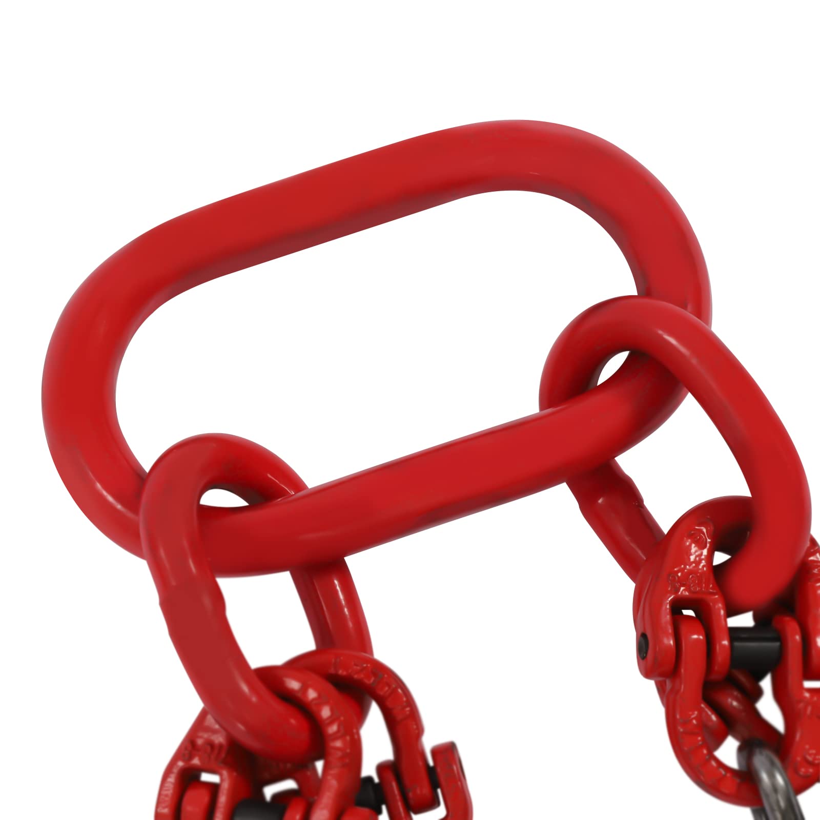 5/16 Inch x 13 FT G80 Lifting Chain Sling with 4 Leg Grab Hooks - 11,000LBS/5T Capacity for Engine Hoist, Industrial Machinery, Construction & Automotive Repair - Heavy Duty Load Bearing Equipment for Workshop, Garage & Job Site