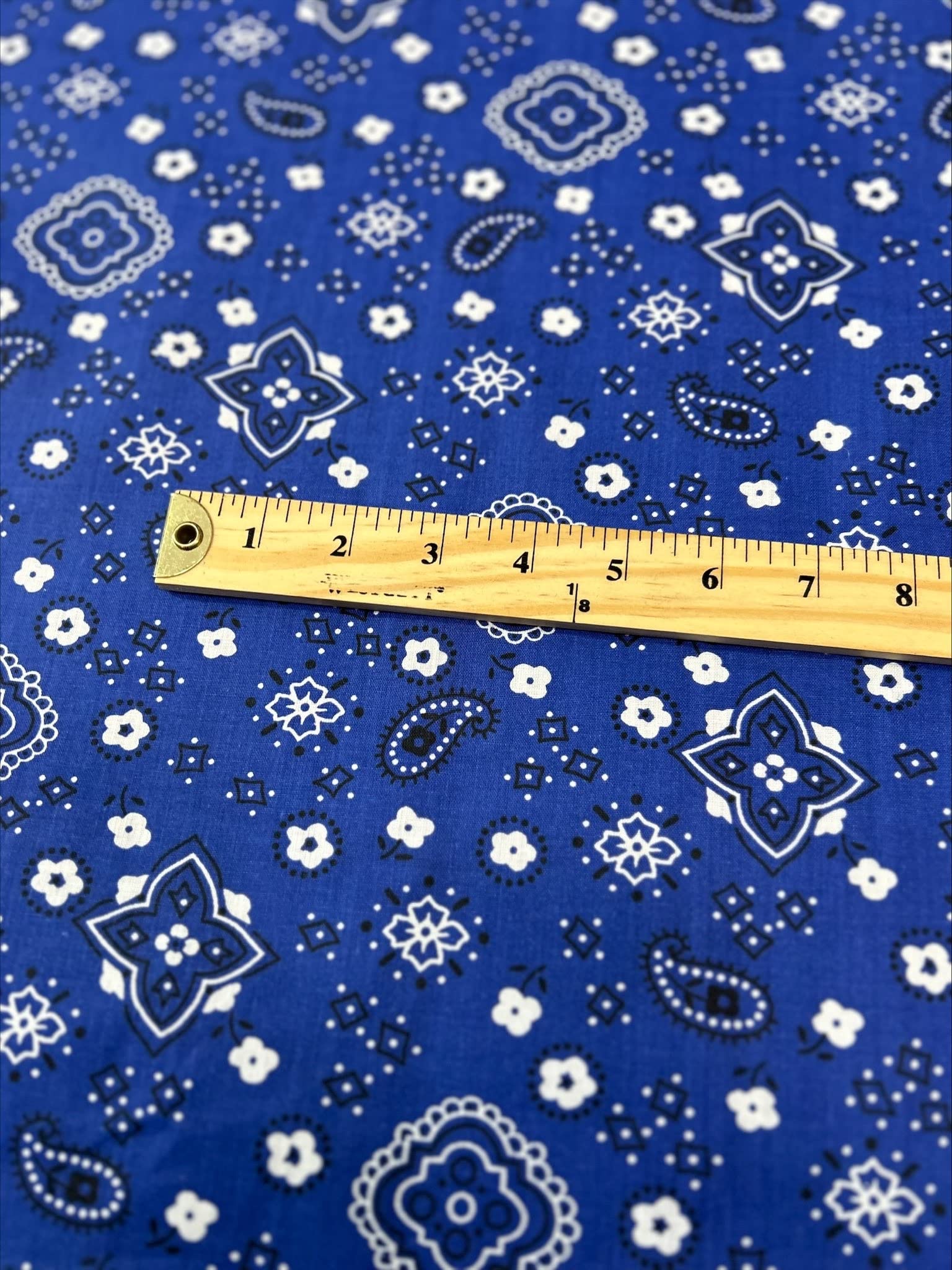 Premium Bandana Print Poly Cotton Fabric - 65% Cotton 35% Polyester - 60