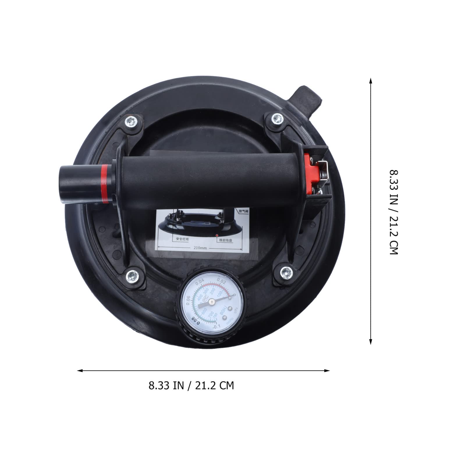 DOITOOL Tile Suction Cup - Heavy Duty Vacuum Lifter with Pressure Gauge for Granite, Glass & Ceramic Tile Lifting - Perfect for Window Replacement, Construction & Industrial Use