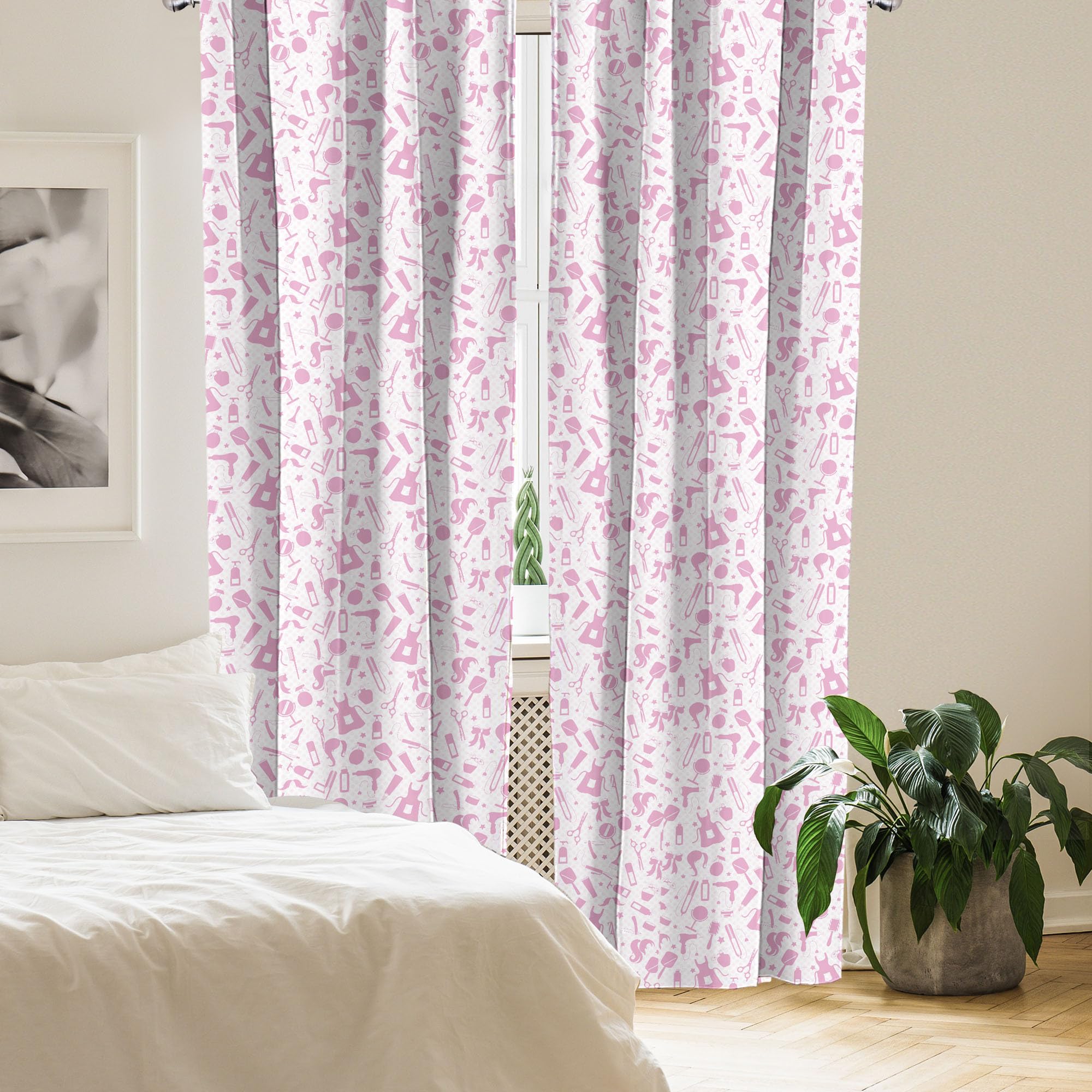 Ambesonne Feminine Polka Dot Curtains - 2 Panel Set (28