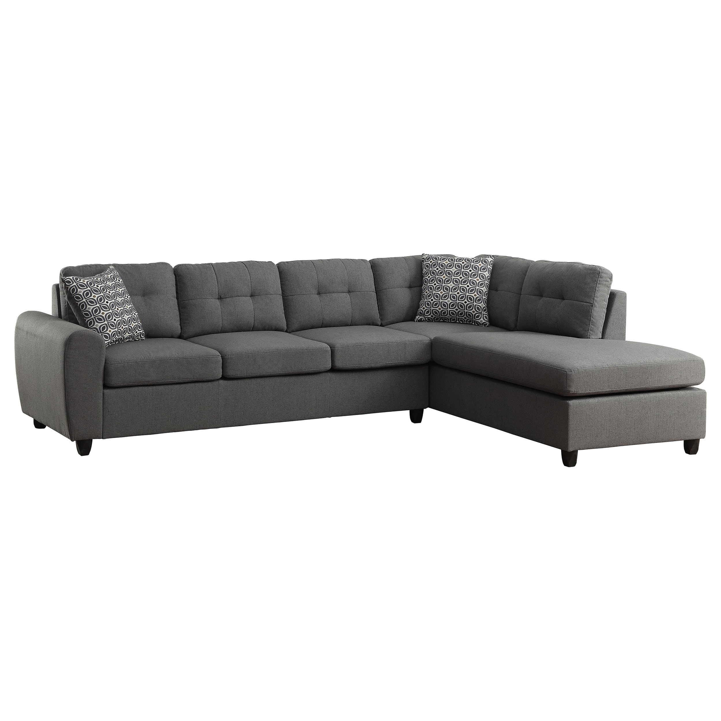 Modern Grey Coaster Furniture Living Room Sectional Sofa 500413 - Perfect for Small Spaces, Apartments & Cozy Home Decor
