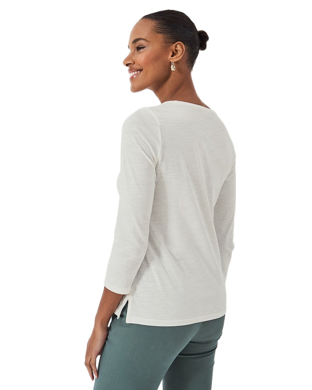 Women's Perfect Slub Crew Neck T-Shirt | Soft Cotton Casual Tee | Crew Clothing for Everyday Wear, Work & Weekend Outfits