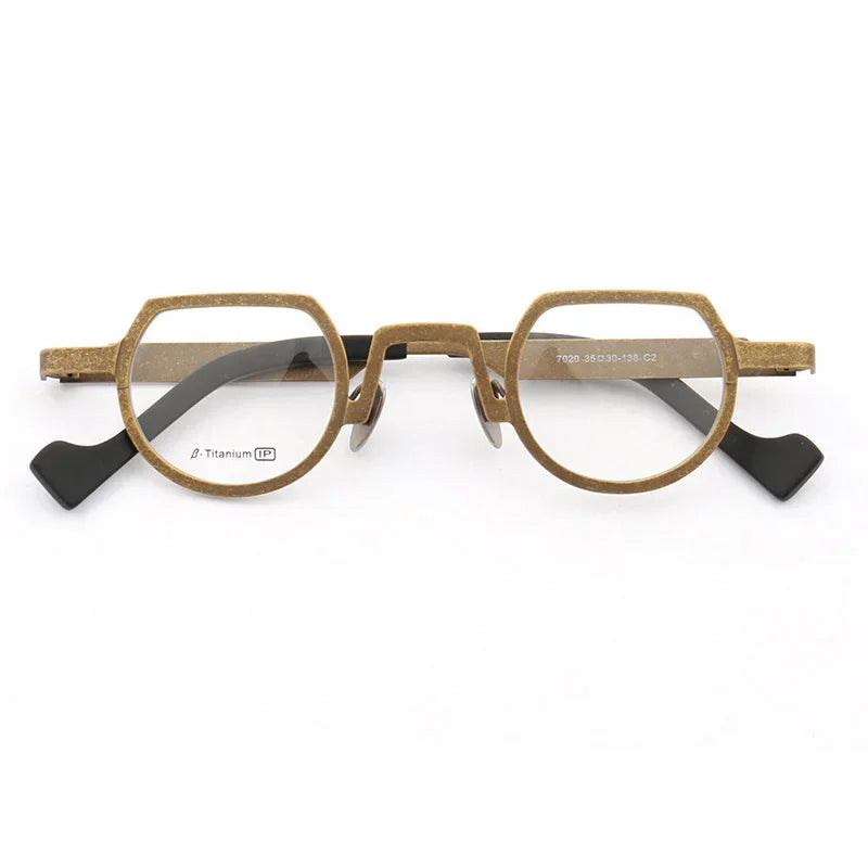 Aror Unisex Full Rim Flat Top Round Titanium Eyeglasses 47020 - Lightweight & Durable Titanium Frame for Men & Women - Perfect for Reading, Work & Everyday Wear