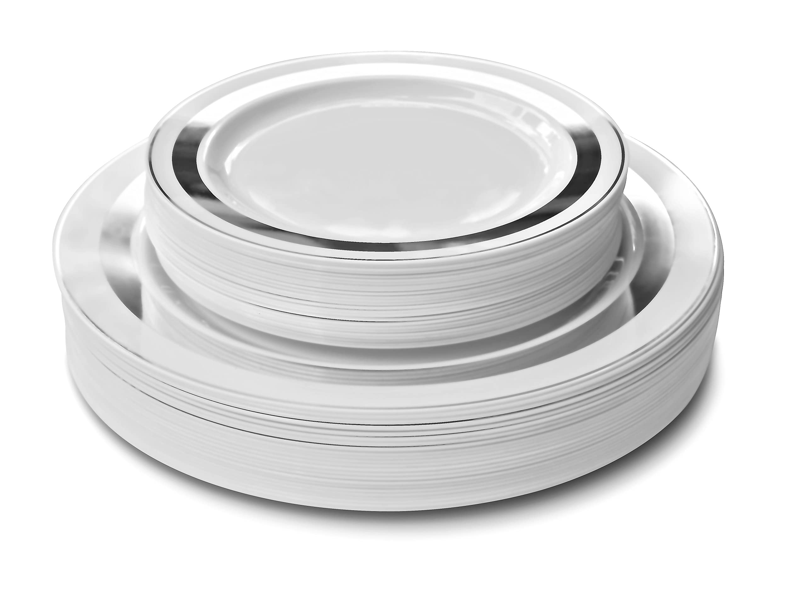 360-Piece Wedding Disposable Plastic Plate & Silverware Set (60 Guests) - 10.5