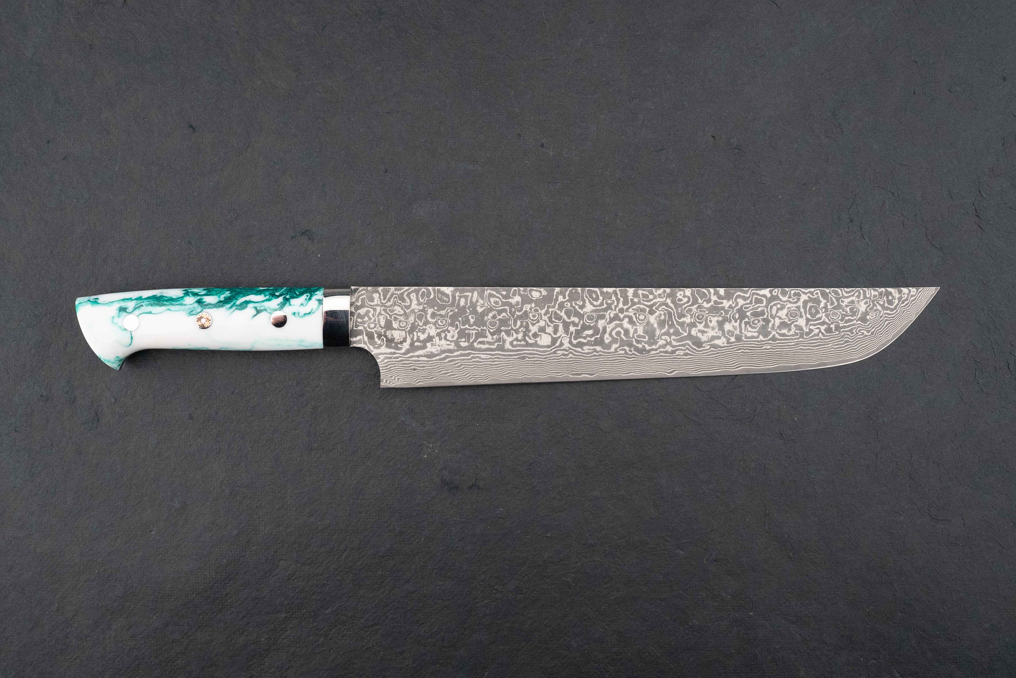 Premium Takeshi Saji SG2 Black Damascus 240mm Sujihiki Knife - Japanese High-Carbon Steel Western Style Slicing Knife for Sushi, Meat & BBQ - Perfect for Chefs & Home Cooking Enthusiasts