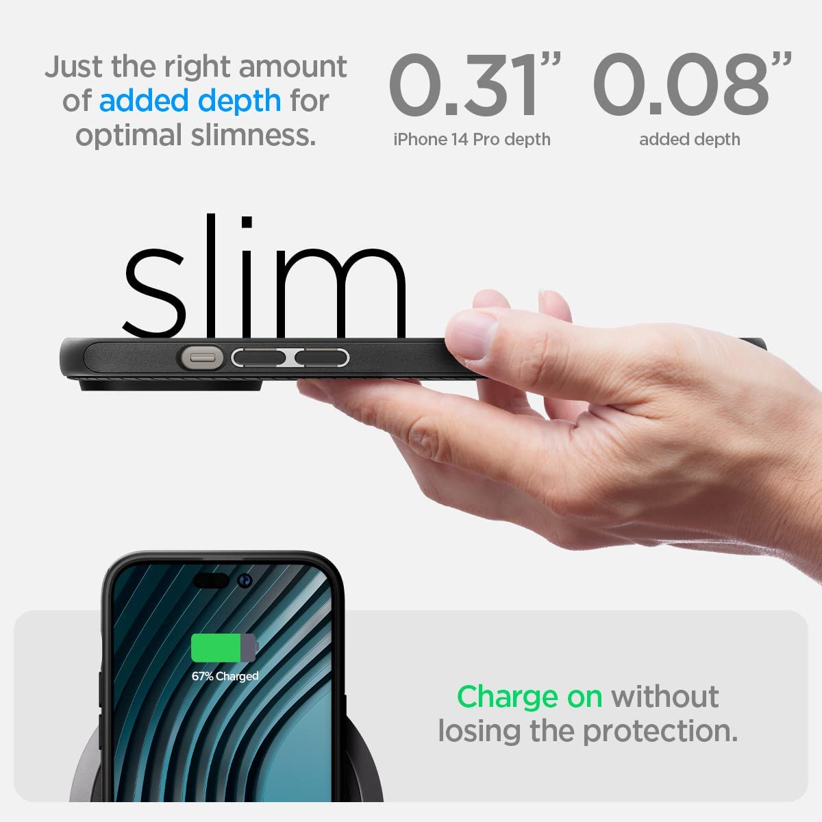 Premium Matte Black iPhone 14 Pro Case with MagSafe Compatibility - Perfect for Work, Travel & Everyday Protection