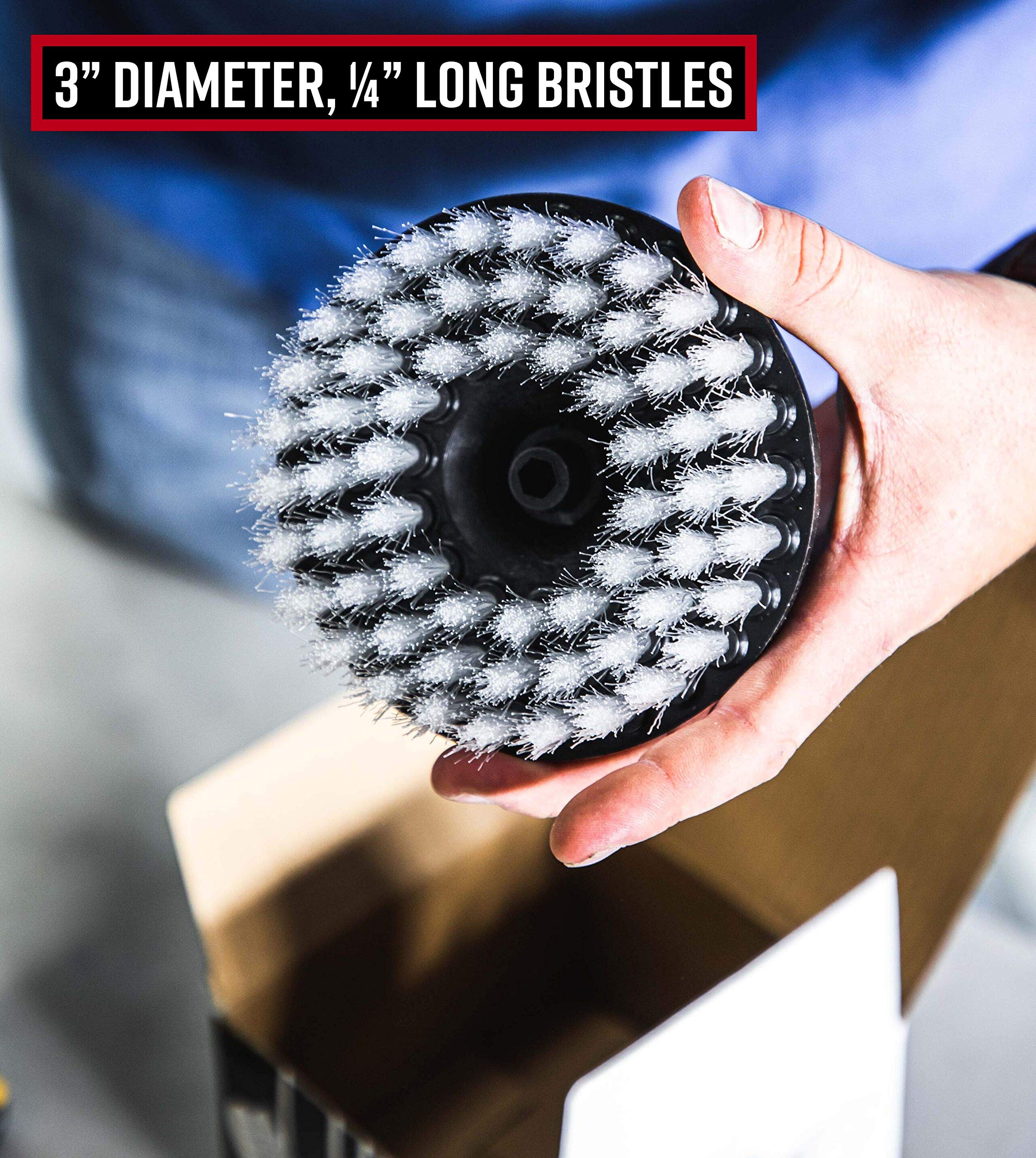 Adam's Polishes Carpet Drill Brush - Heavy Duty Cleaning Tool Attachment for Scrubbing Carpets, Upholstery, Leather Seats, Floor Mats & Auto Interiors | Perfect for Cars, Boats, RVs & Home Furniture Cleaning