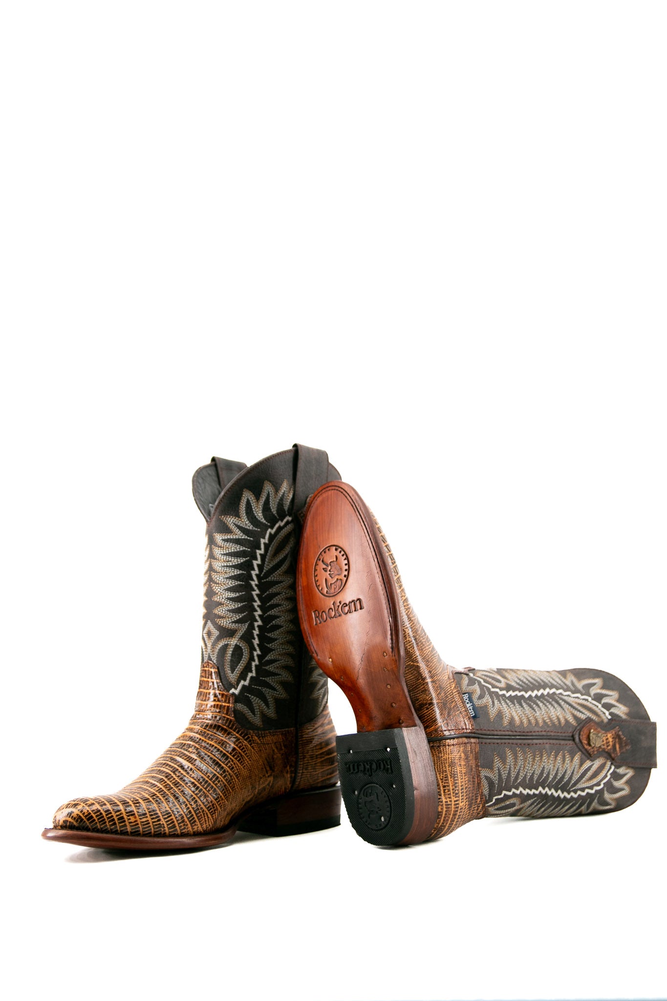 Western Cowboy Boots for Men & Women - Genuine Leather Lizard Round Toe Rodeo Boots - Perfect for Country Dancing, Rodeo Events & Western Fashion