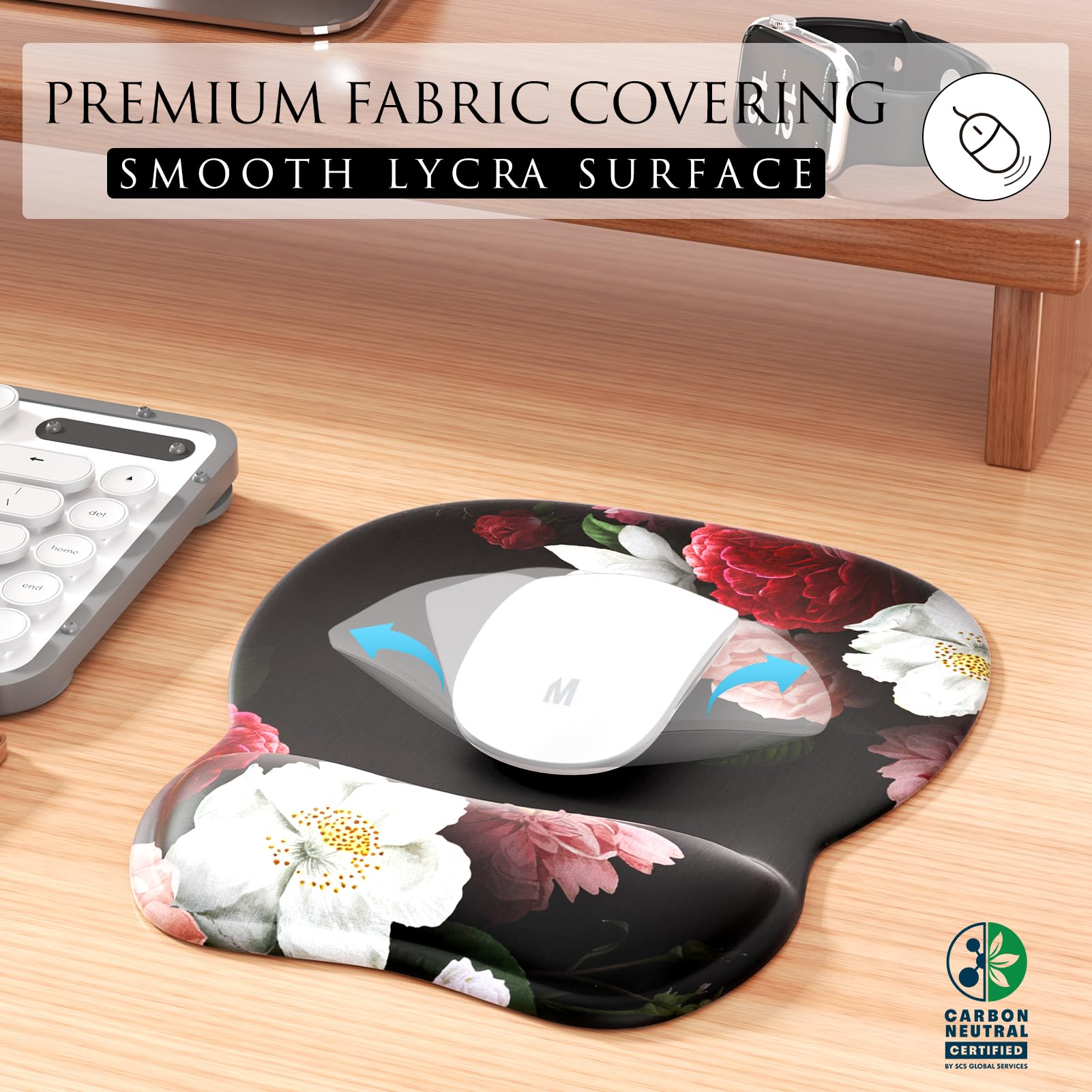 Ergonomic Mouse Pad with Wrist Support - Comfortable Gel Mouse Pad for Laptop & PC - Pain Relief Wrist Rest for Office & Home Use (9.4