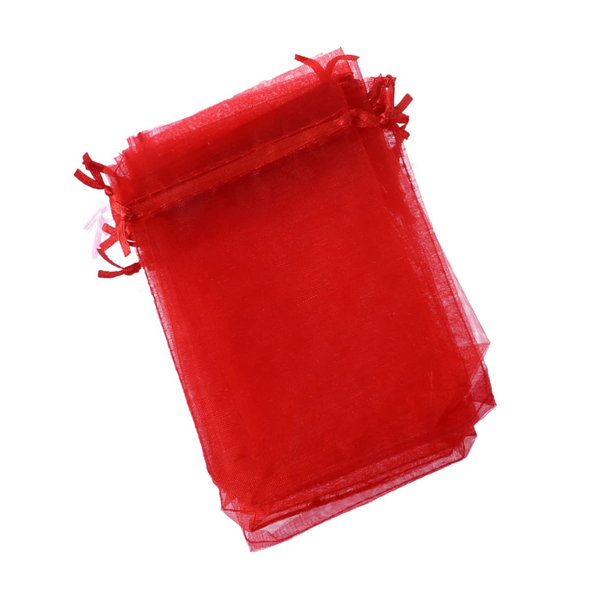 ABOOFAN 12-Pack Red Organza Drawstring Gift Bags - Wedding Favor Bags, Jewelry Pouches, Candy Treat Bags for Birthday, Baby Shower & Party Favors - Perfect for Wedding Decorations, Bridesmaid Gifts & Event Party Supplies