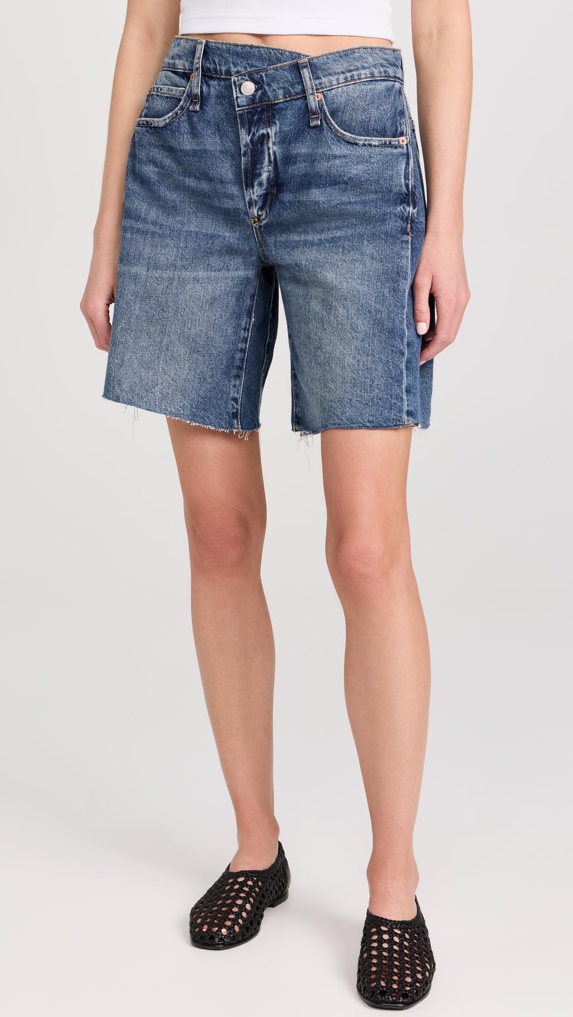 Free People Women's Boomerang High Waisted Long Shorts - Comfortable Casual Summer Shorts for Beach, Travel & Everyday Wear