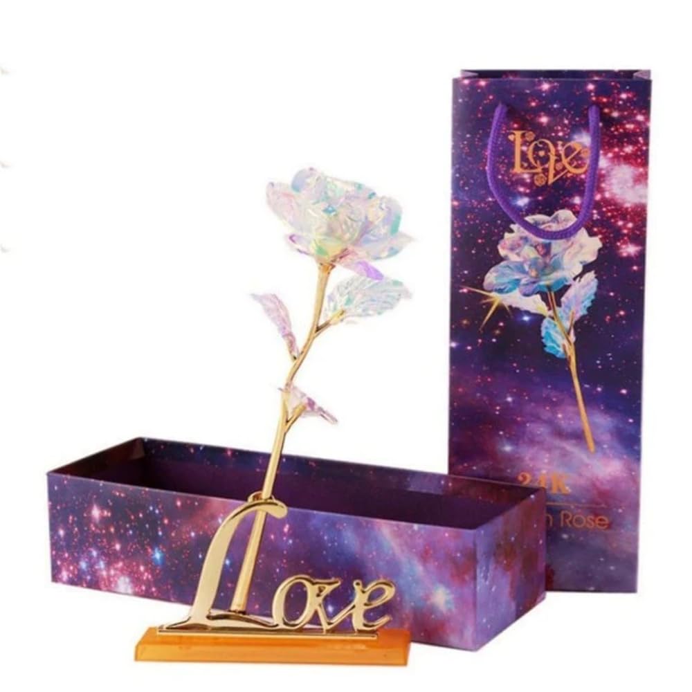 24K Gold Plated Rose - Luxury Eternal Flower Gift for Anniversaries, Valentine's Day & Home Decor