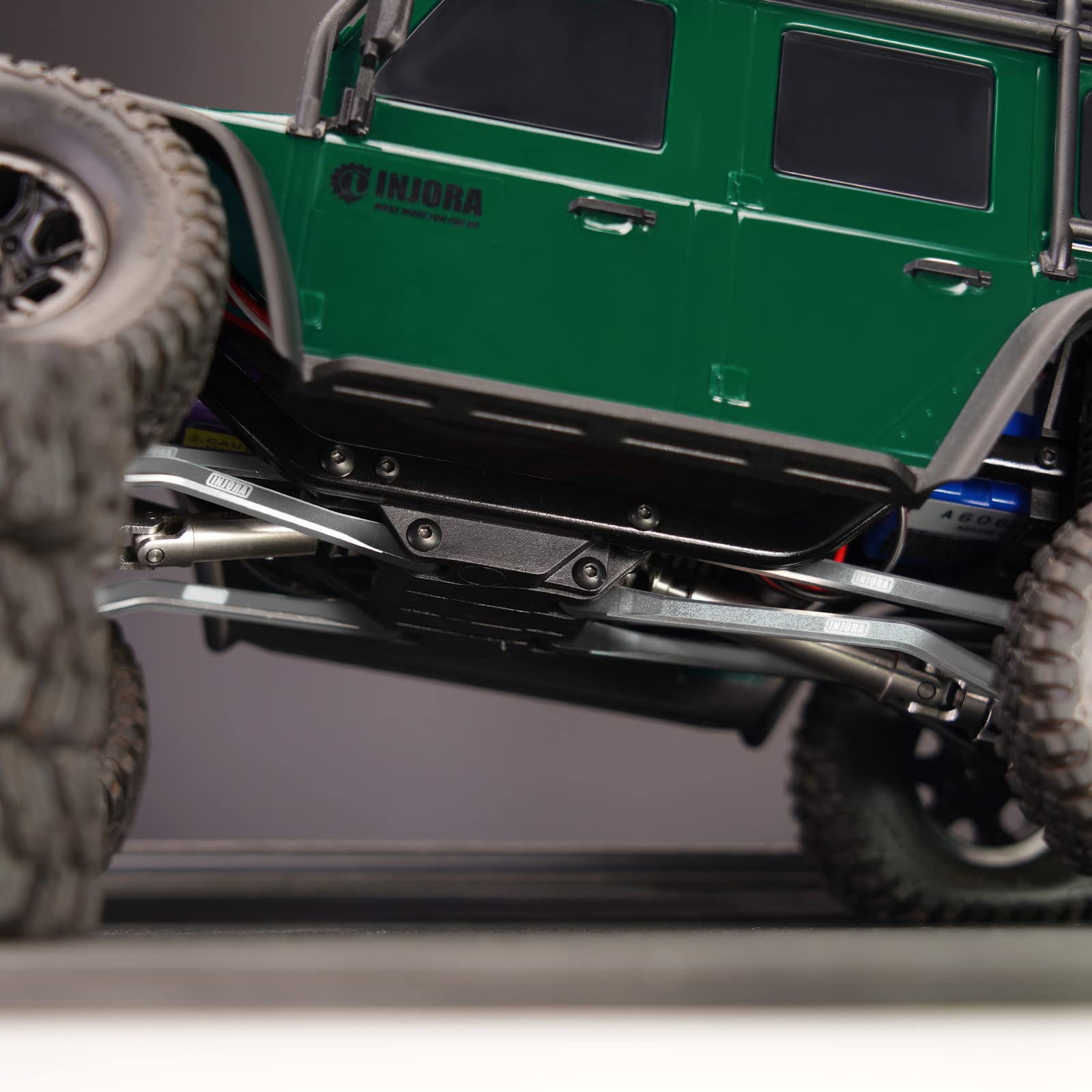 INJORA High Clearance CNC Aluminum Chassis Links Set for TRX4M Defender & Bronco 1/18 Scale RC Crawler Upgrade Parts (Grey) - Perfect for Off-Road Trail Crawling and Rock Climbing Performance