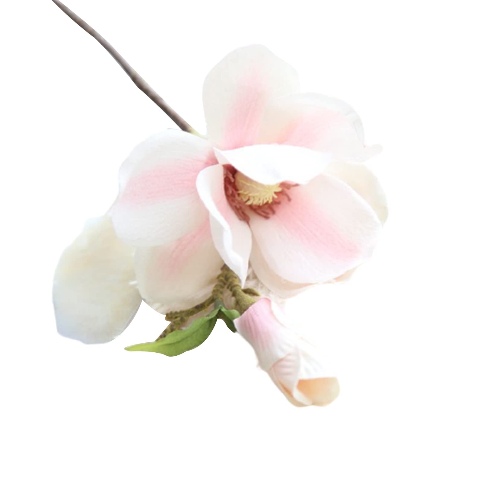 JESEBROD Artificial Magnolia Silk Flower - 1Pc Realistic Fake Plant for Wedding, Hotel, Party & Home Decor (Light Pink) - Perfect for Centerpieces, Table Arrangements & Wall Decor