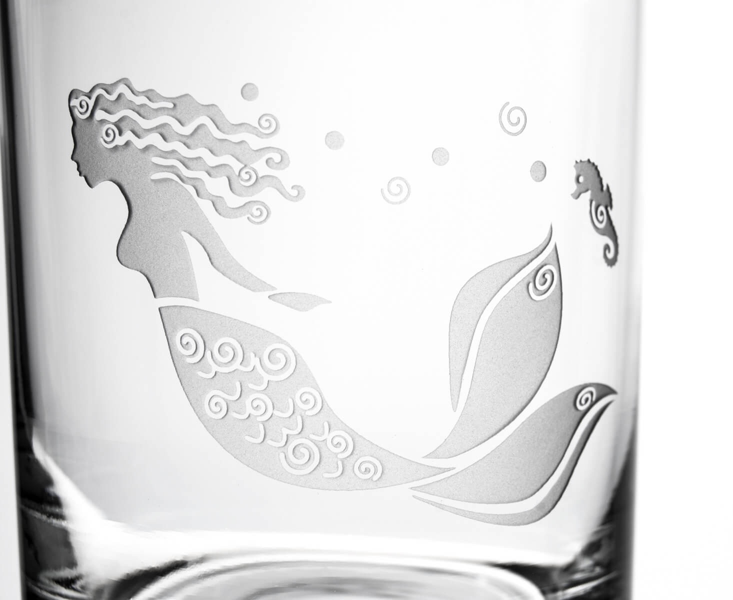 Mermaid 13oz Double Old Fashioned Glasses Set of 4 - Elegant Cocktail Glasses for Whiskey, Bourbon & Mixed Drinks - Perfect for Home Bars, Parties & Gifts