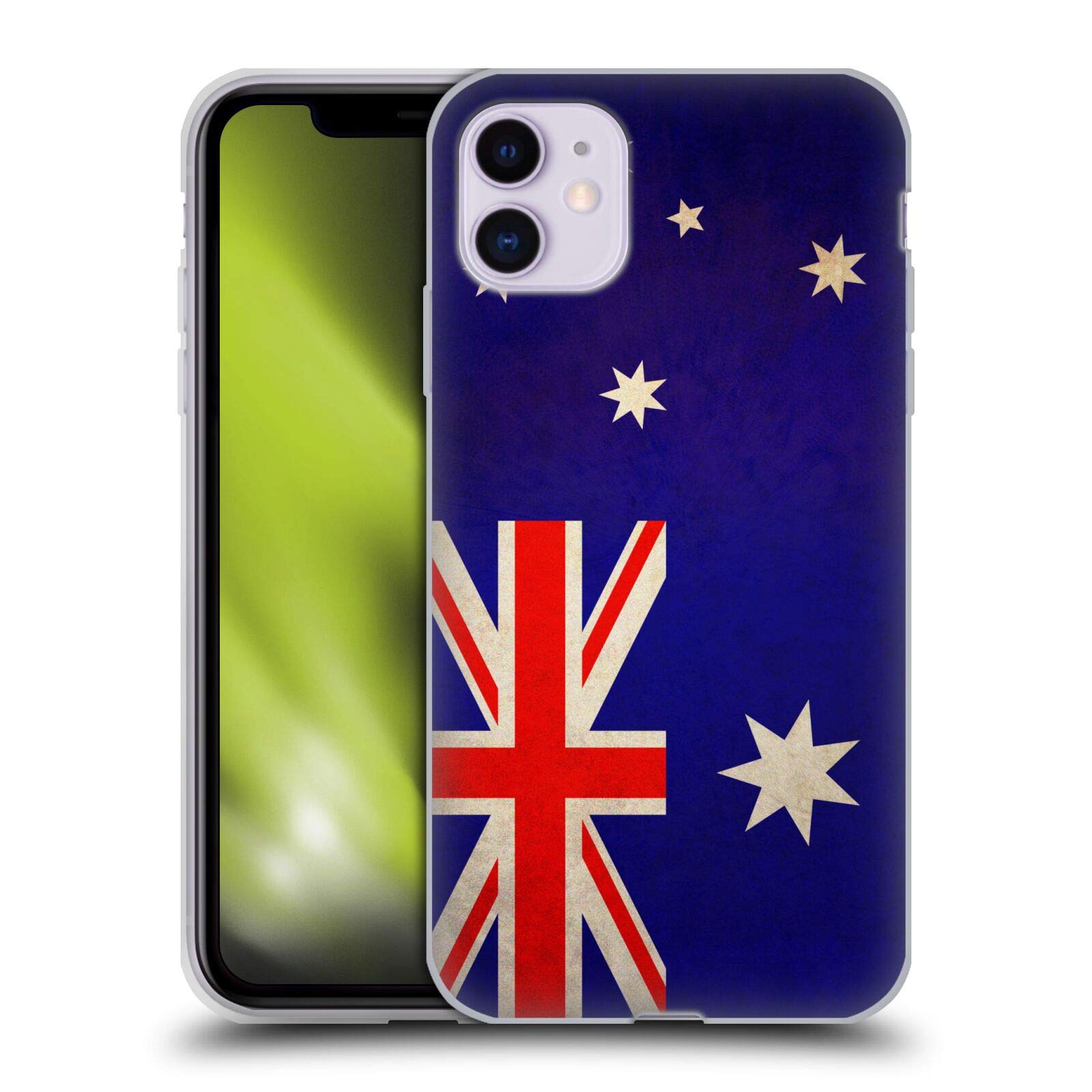 Vintage Australia Flag Soft Gel Phone Case Compatible with iPhone 11 - Durable Protective Cover for Travel, Work & Everyday Use