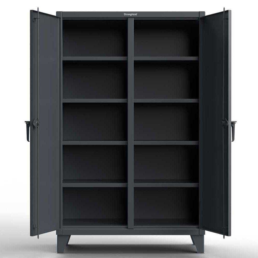Heavy Duty 12 GA Double Shift Industrial Storage Cabinet with 6 Adjustable Shelves - 60