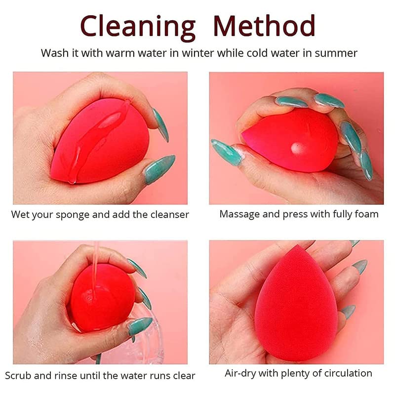 Belicia 5-Piece Makeup Sponge Set - Premium Foundation Blending Beauty Sponges for Liquid, Cream & Powder - Multi-Colored Cosmetic Sponges for Flawless Makeup Application at Home or Professional Use