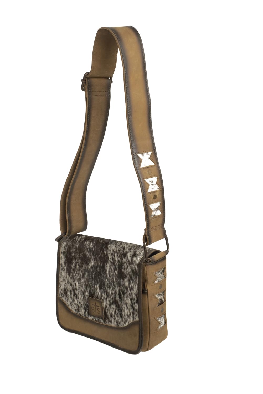 STS Ranchwear Women's Roswell Della Tan Cowhide Crossbody Purse - Stylish Western Handbag for Everyday Use, Travel & Country Events